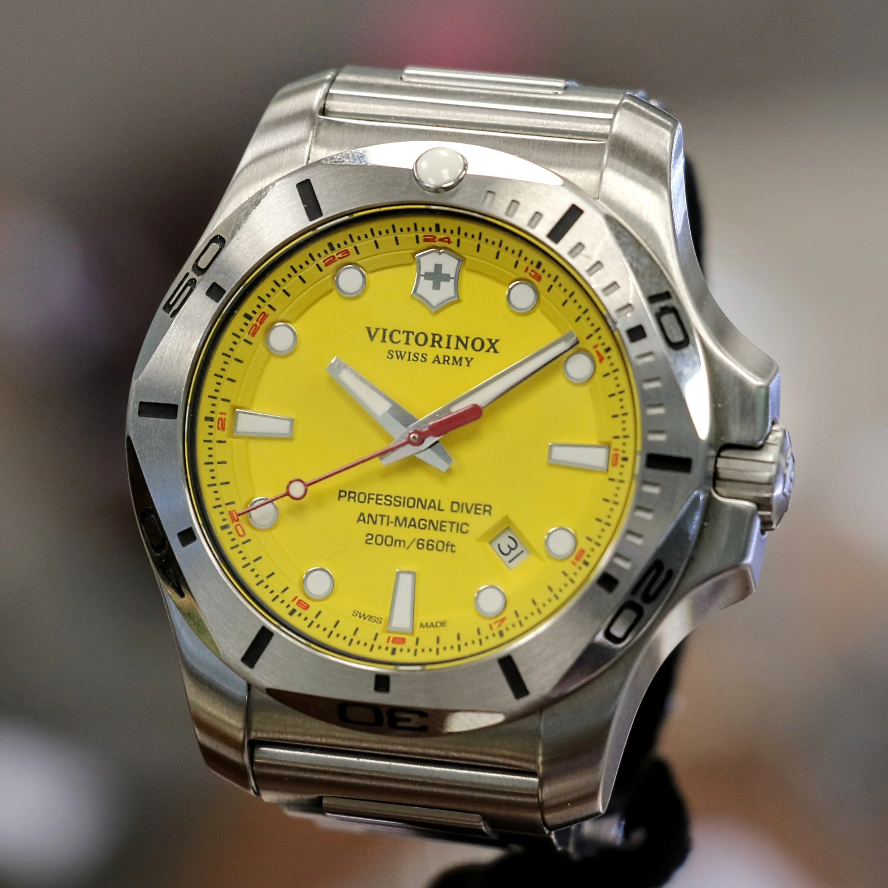 VICTORINOX Inox Professional Diver 200m Watch Ref. 241784 Yellow Dial ALL Original Box & Papers! - Image 30