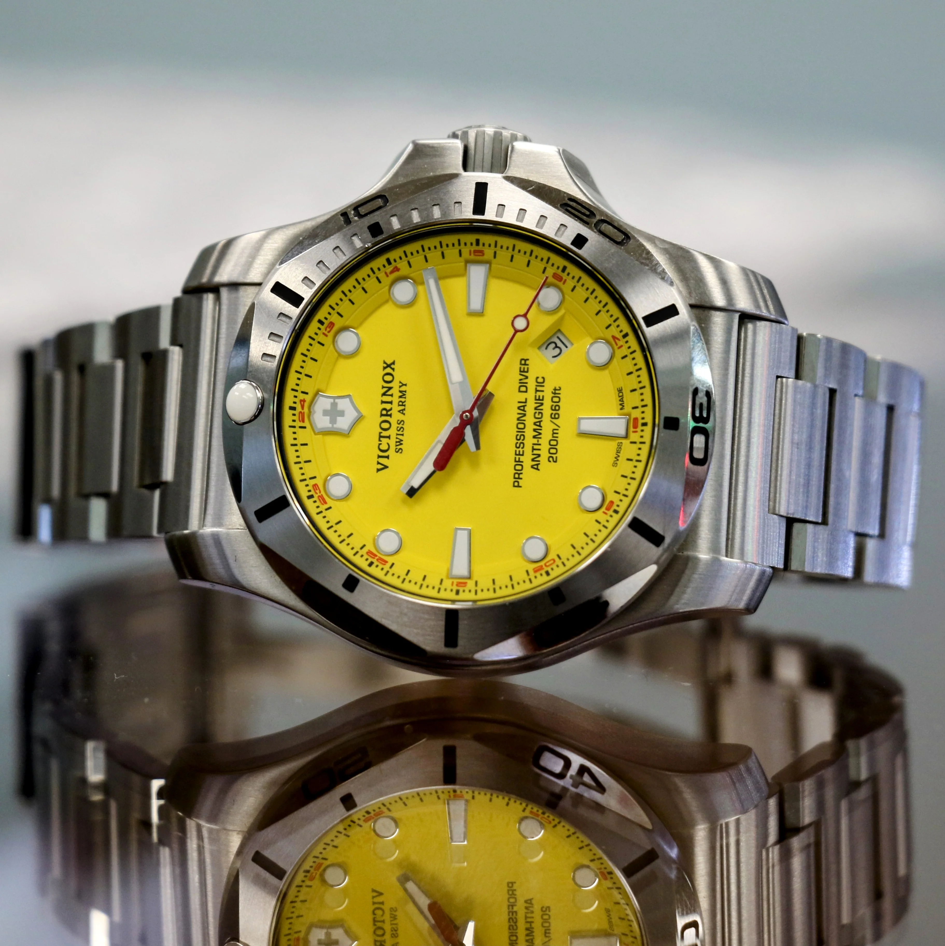 VICTORINOX Inox Professional Diver 200m Watch Ref. 241784 Yellow Dial ALL Original Box & Papers! - Image 31