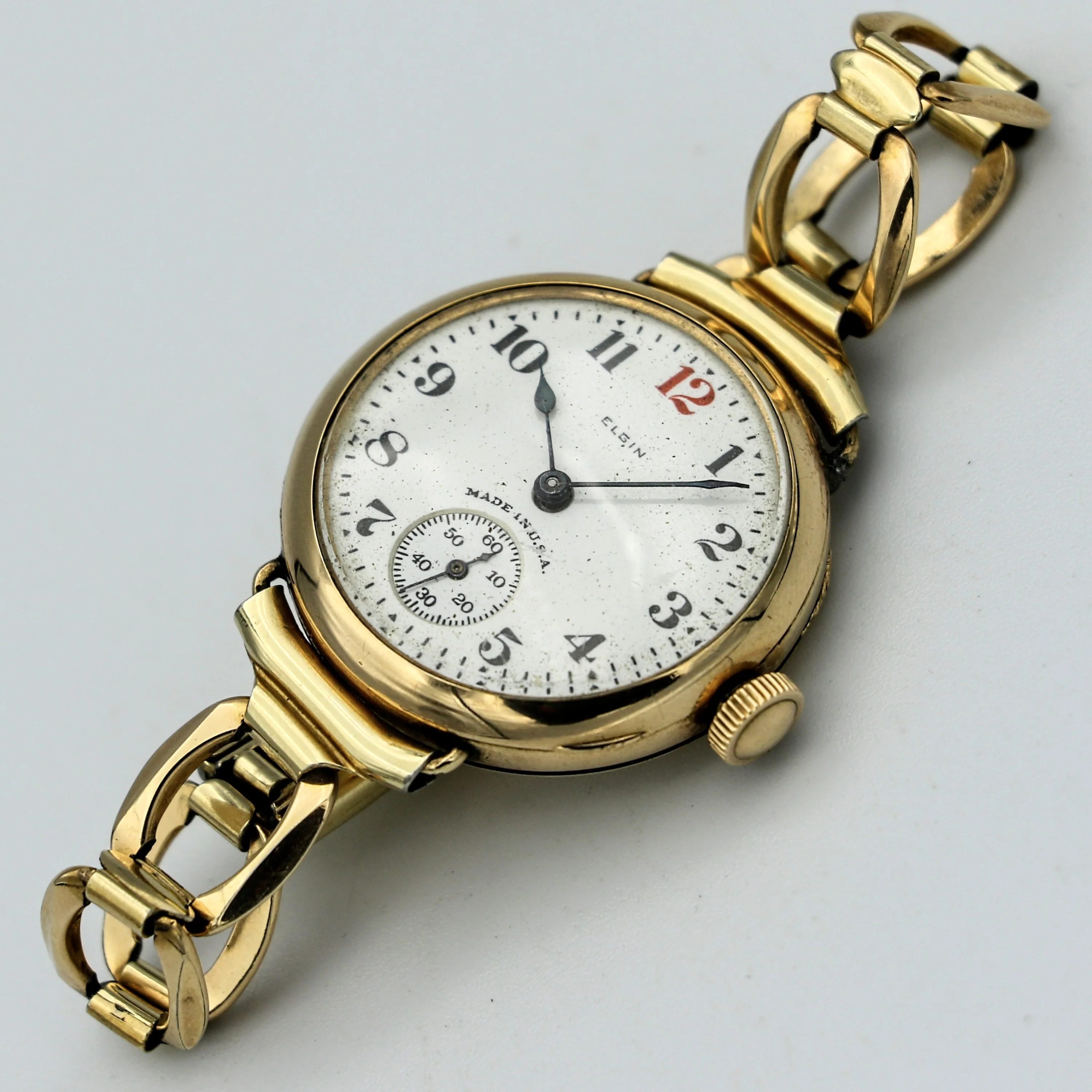 1921 ELGIN Trench Watch 7 Jewels Grade 462 Vintage Wristwatch - Image 3
