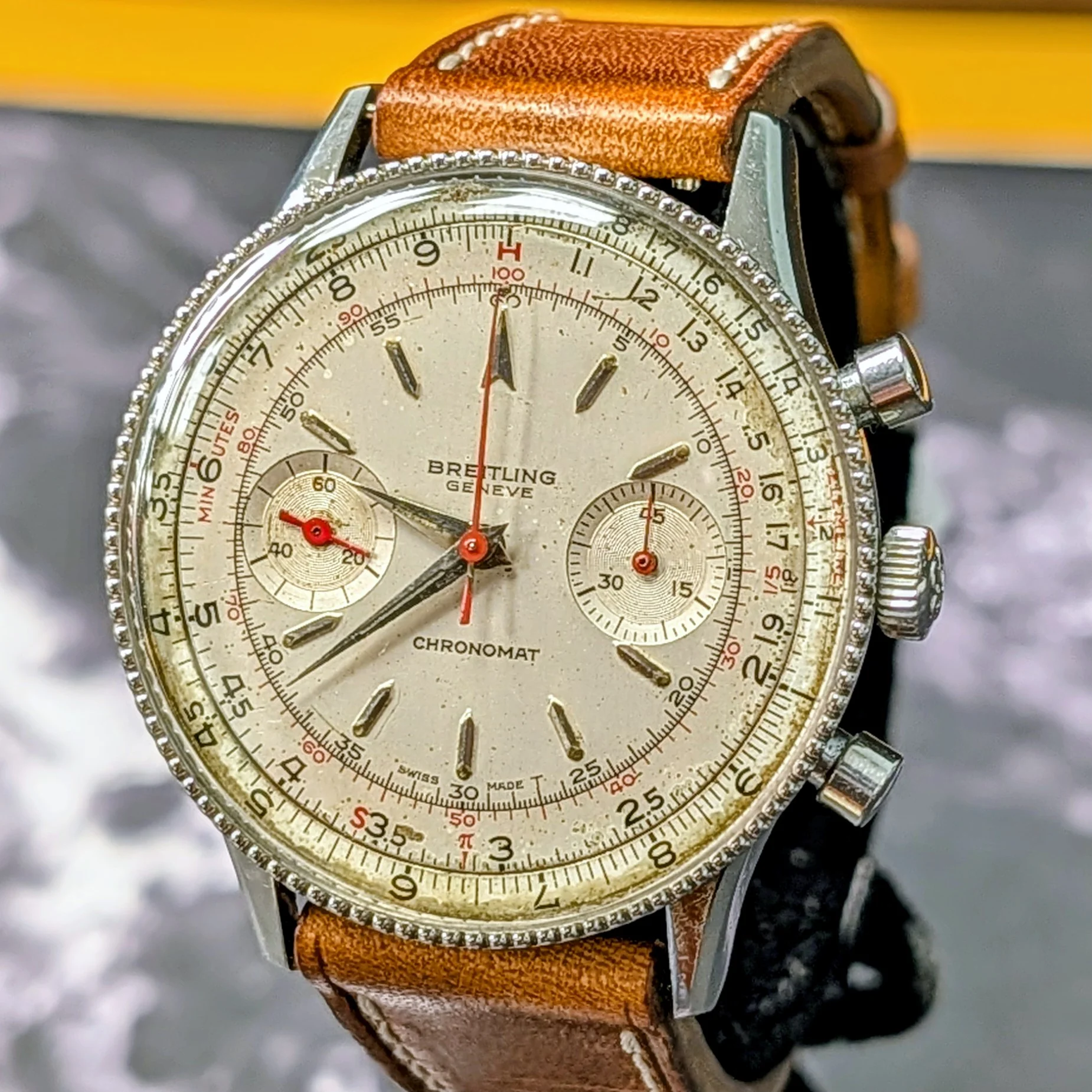 Breitling Chronomat 808 Watch 17 Jewels Venus 175 37mm Swiss Wristwatch - Image 3