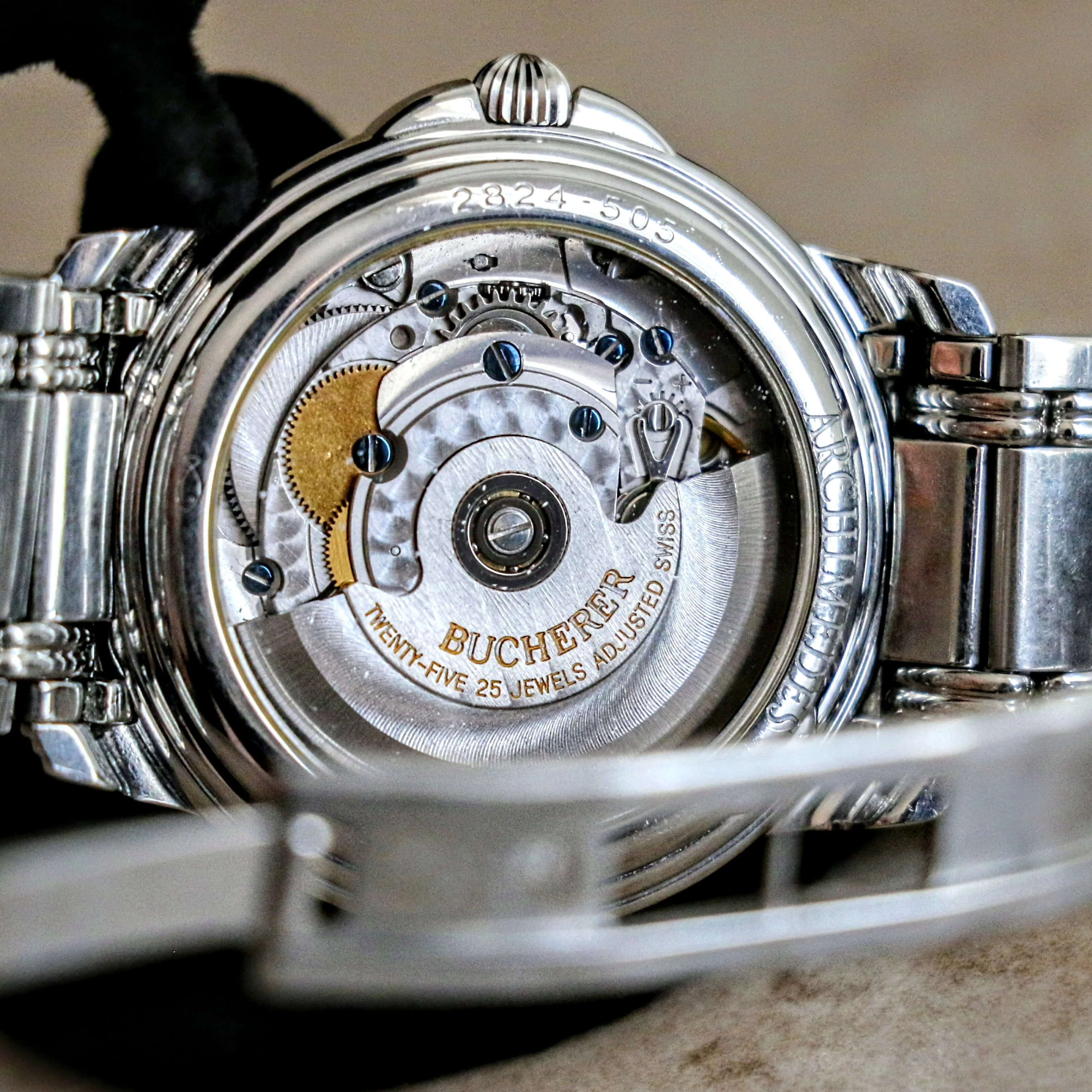 BUCHERER Archimedes Automatic Wristwatch 25 Jewels ADJ Ref. 2824-505 Swiss Made Watch - Image 12