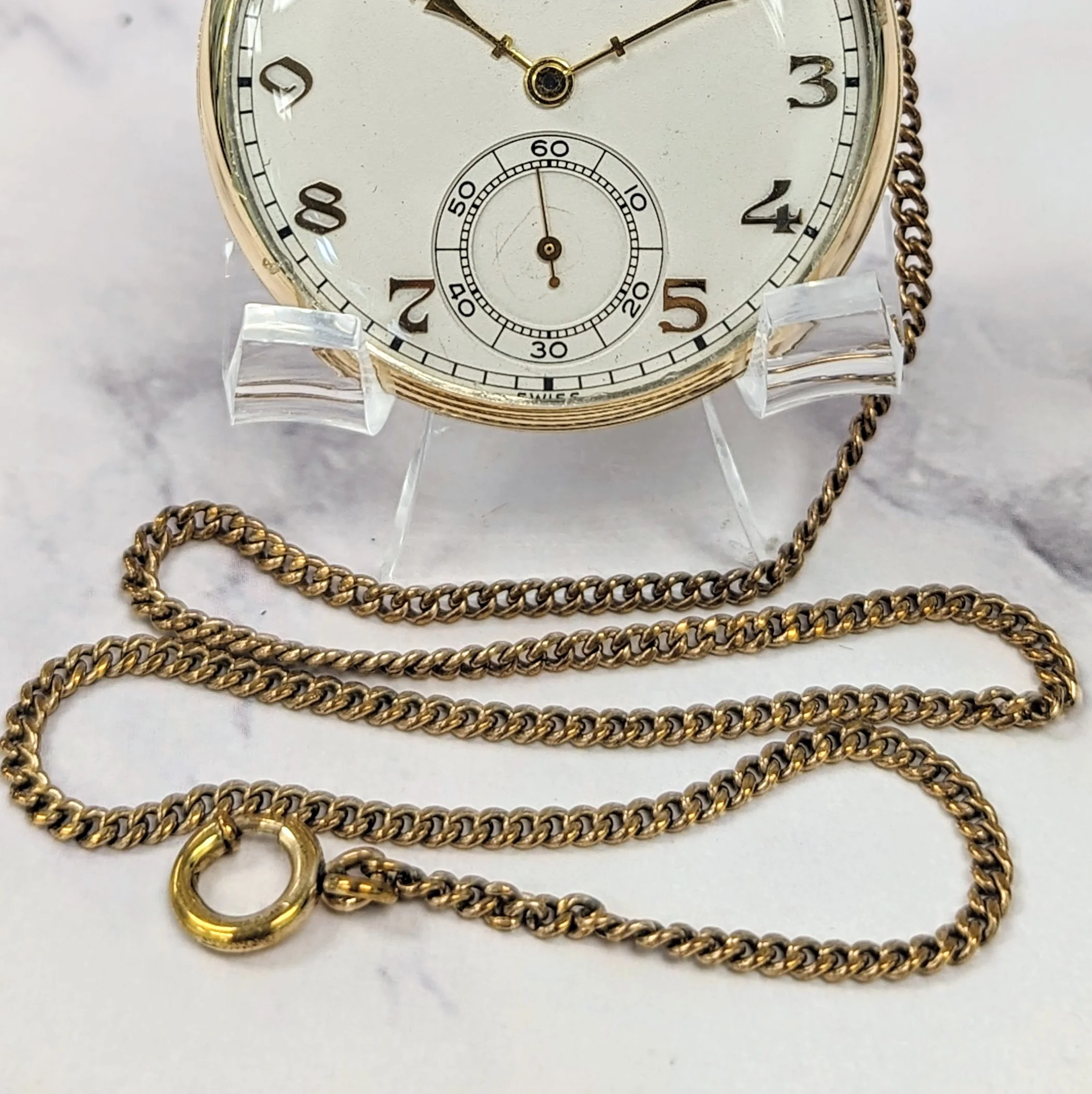 Vintage Bulova Chesterfield Dress Pocket Watch Openface 15 Jewels 17AH - w/Chain - Image 12