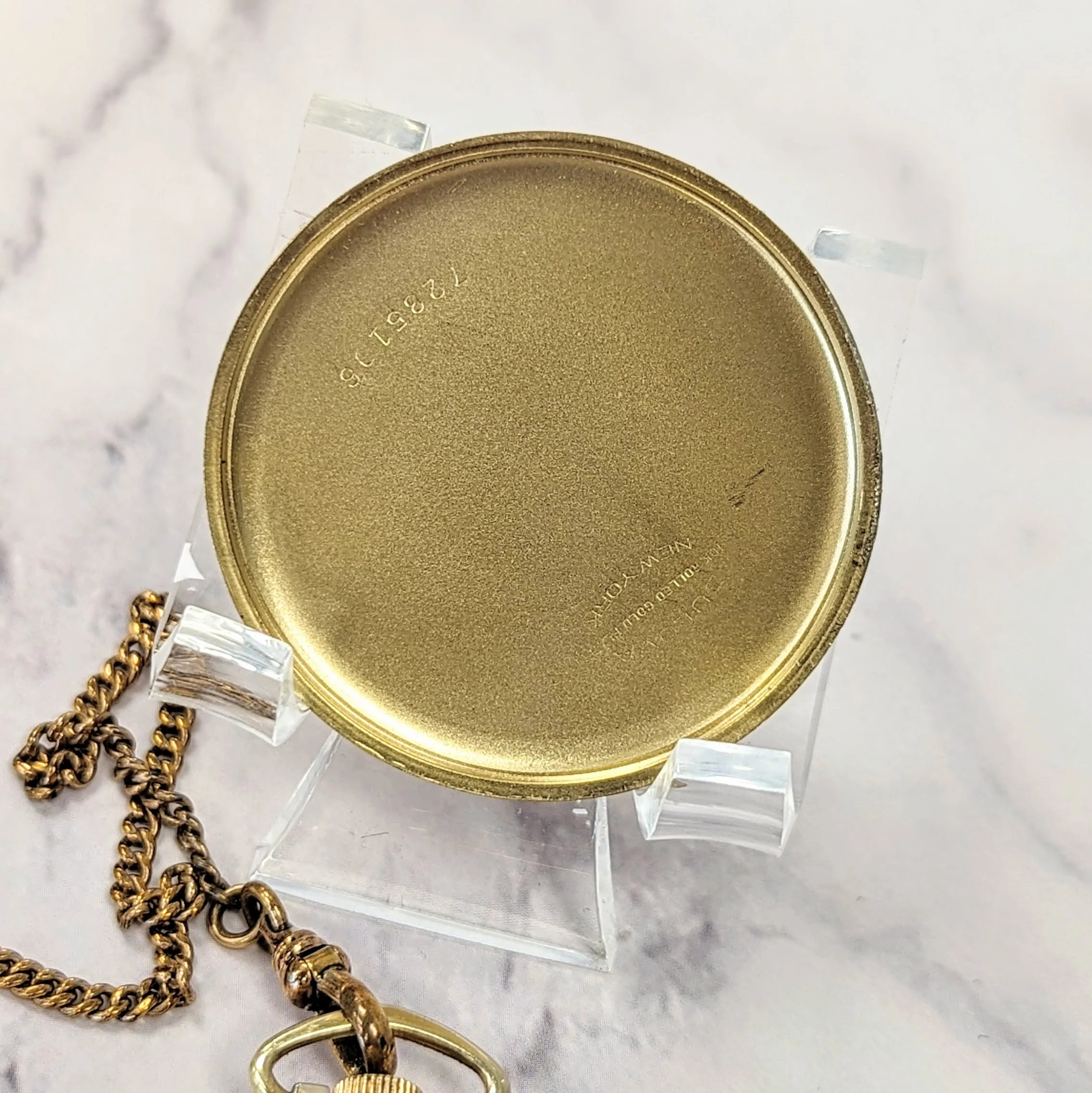 Vintage Bulova Chesterfield Dress Pocket Watch Openface 15 Jewels 17AH - w/Chain - Image 16