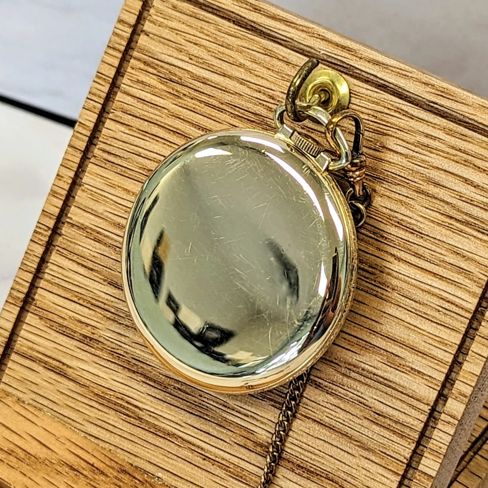 Vintage Bulova Chesterfield Dress Pocket Watch Openface 15 Jewels 17AH - w/Chain - Image 8