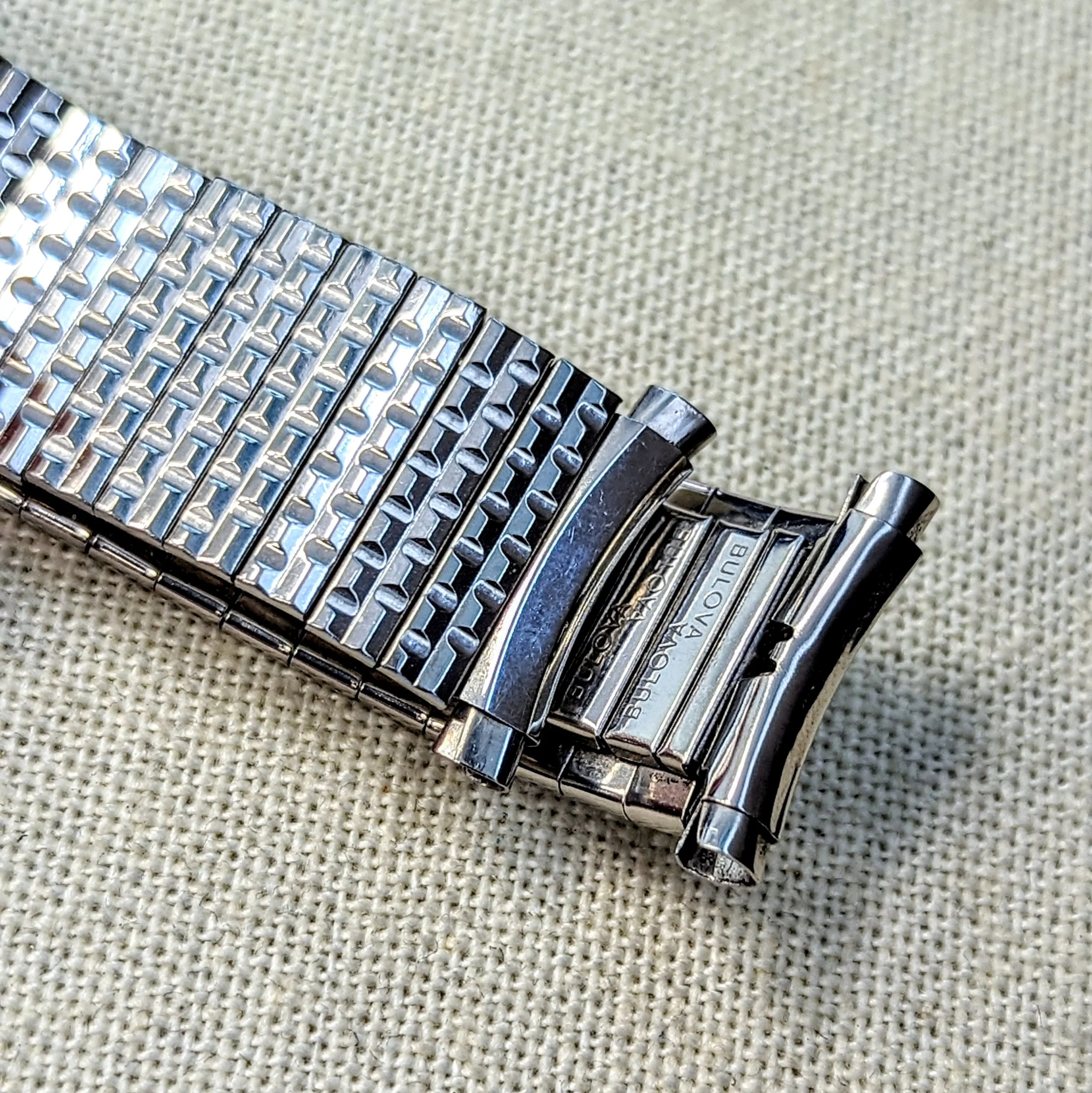 Vintage BULOVA Expansion Watchband 17-22mm Flex Bracelet ALL S.S. - Never Worn! - Image 5