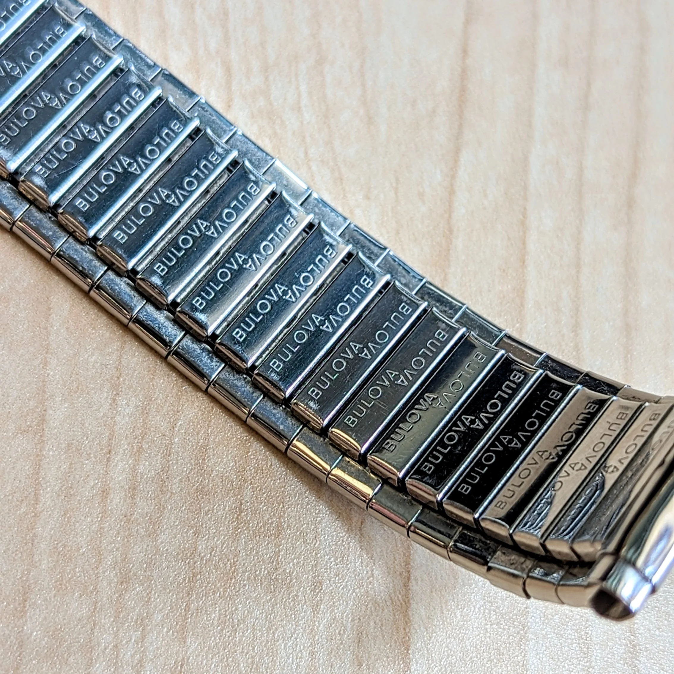 Vintage BULOVA Expansion Watchband 17-22mm Flex Bracelet ALL S.S. - Never Worn! - Image 8