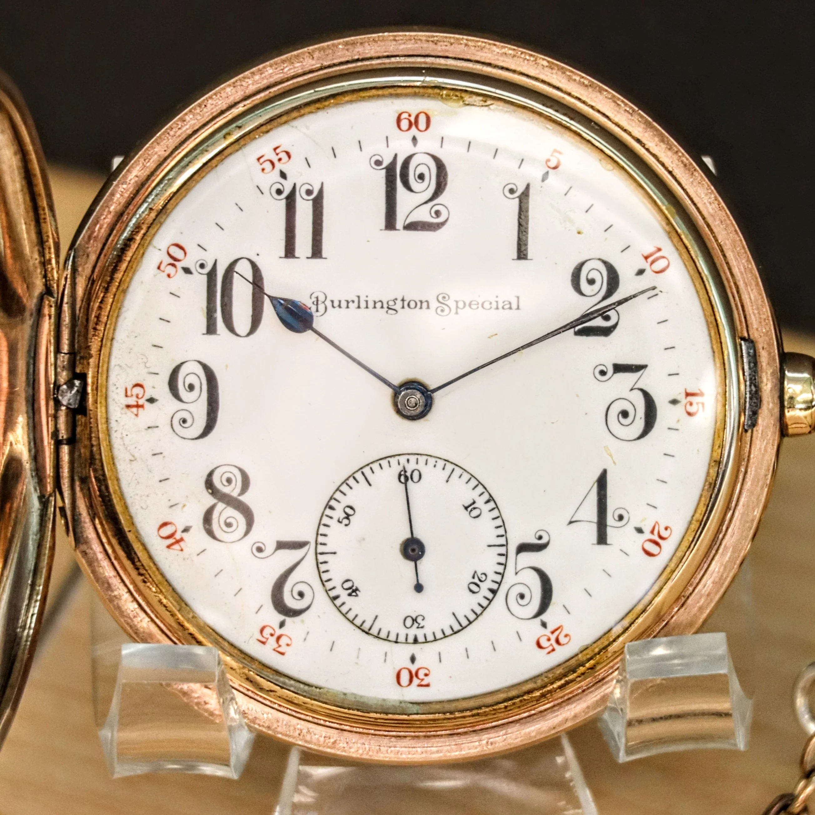 1912 BURLINGTON SPECIAL Pocket Watch 19J ADJs Grade 274 U.S.A. Hunter G.F. Case w/ Chain - Image 2