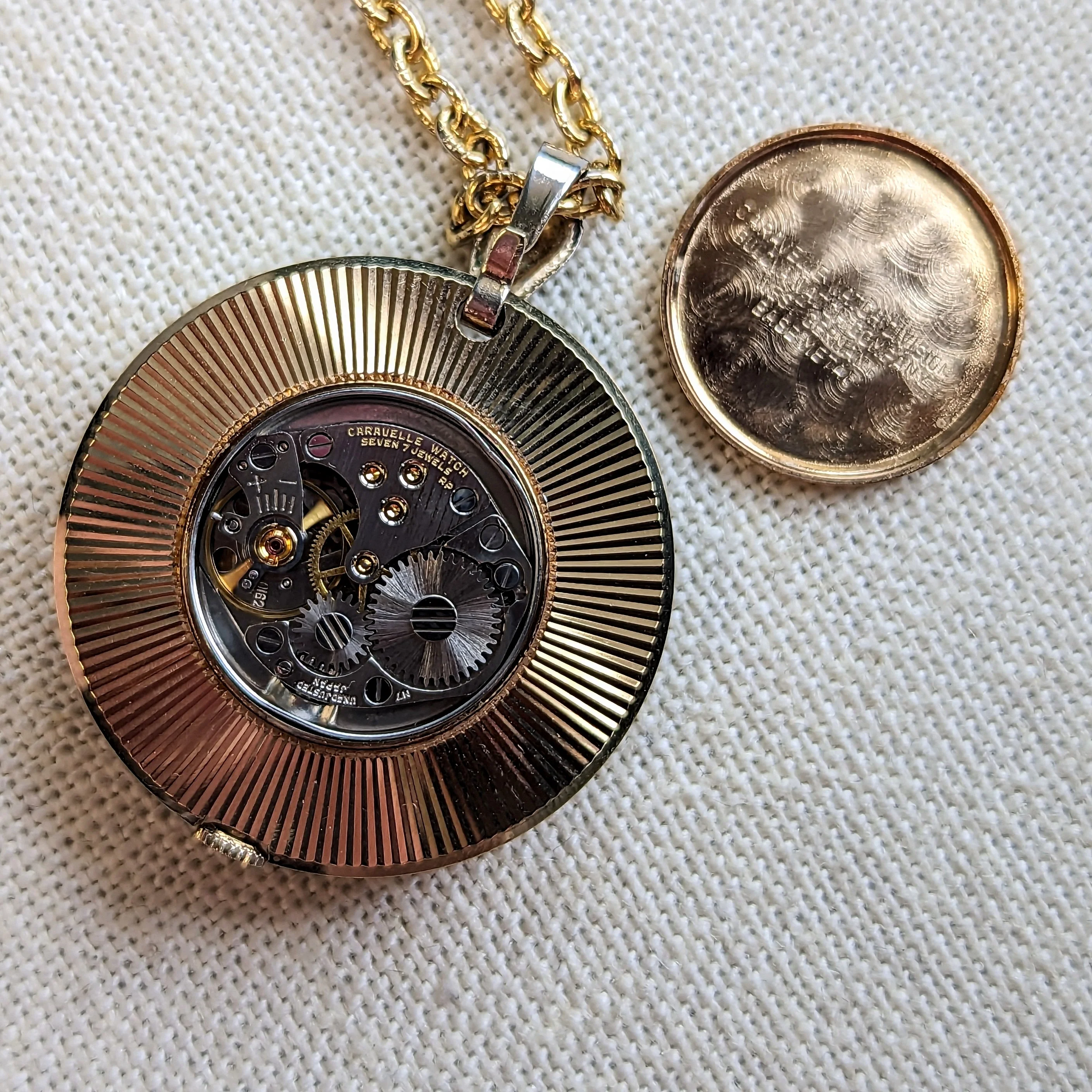 1967 CARAVELLE by Bulova Ladies Pendant 7 Jewels Watch with GP Link Chain 24" - Image 11
