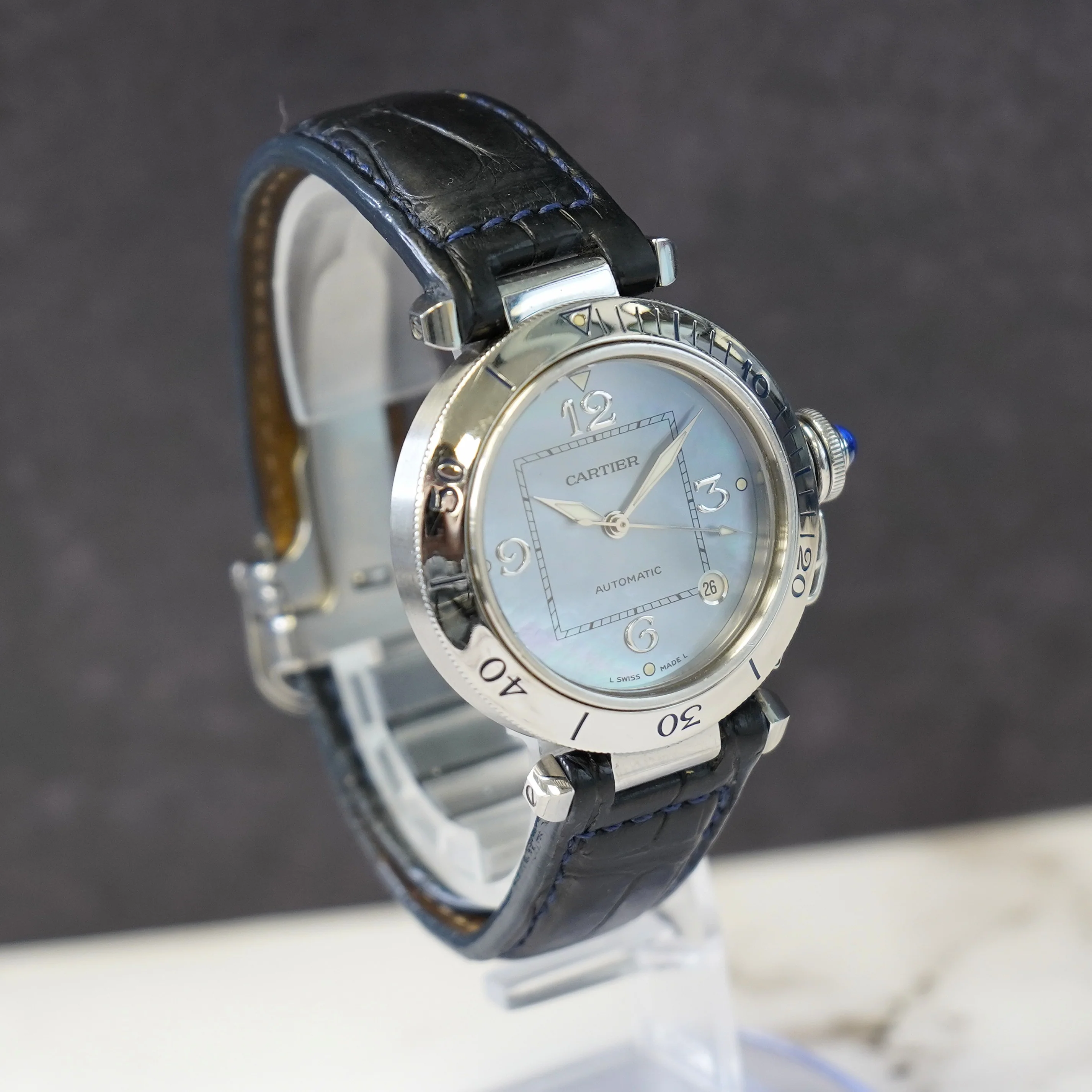 Vintage Cartier Pasha Automatic Watch 1030 1 35mm Original Bracelet - Image 3