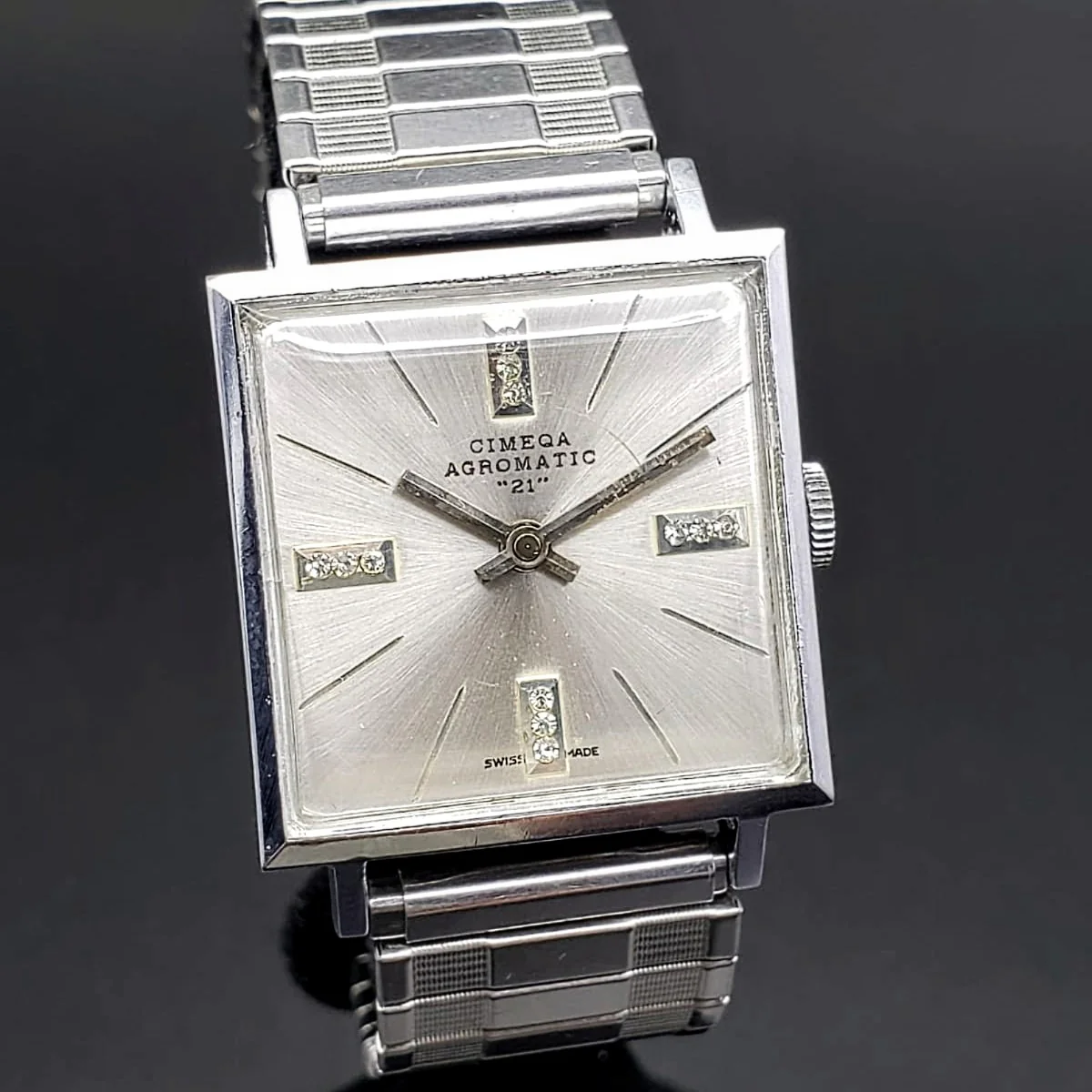 Vintage Cimeqa Wristwatch Swiss Made Caliber EB 8800 Sunburst Dial Watch - Image 2