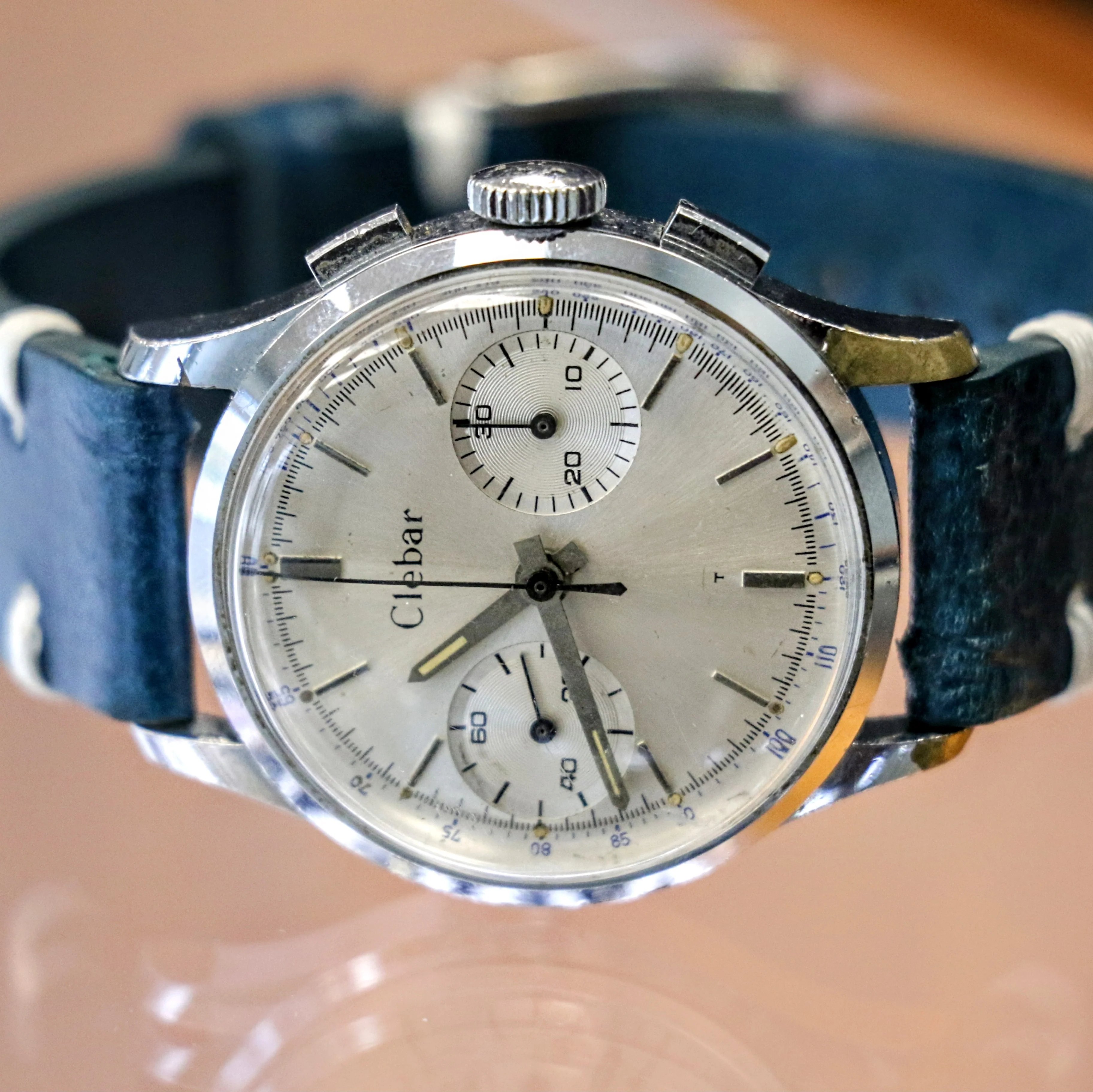 Vintage CLEBAR Chronograph Wristwatch Cal. Landeron 248 Swiss Made Wristwatch - Image 7