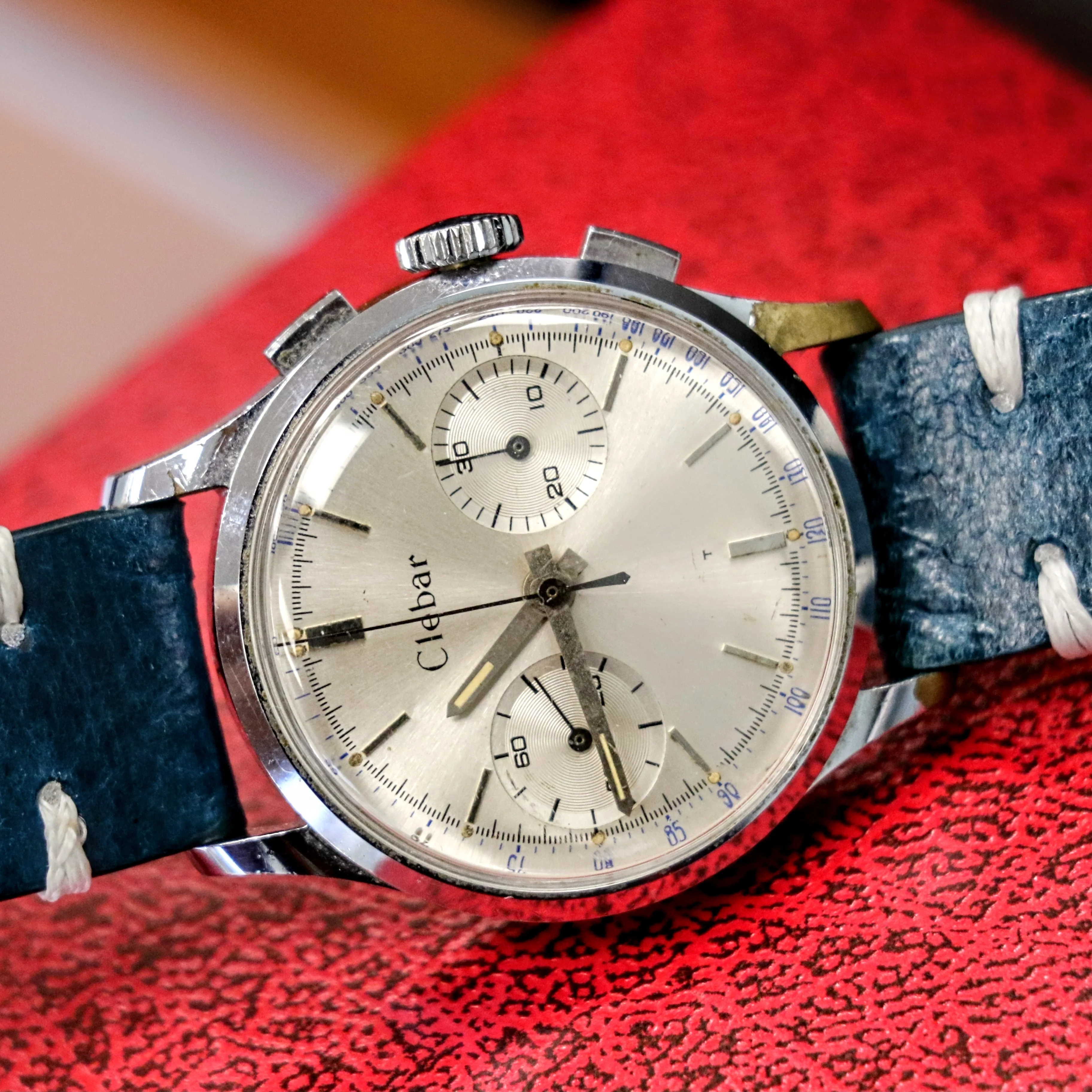 Vintage CLEBAR Chronograph Wristwatch Cal. Landeron 248 Swiss Made Wristwatch - Image 9