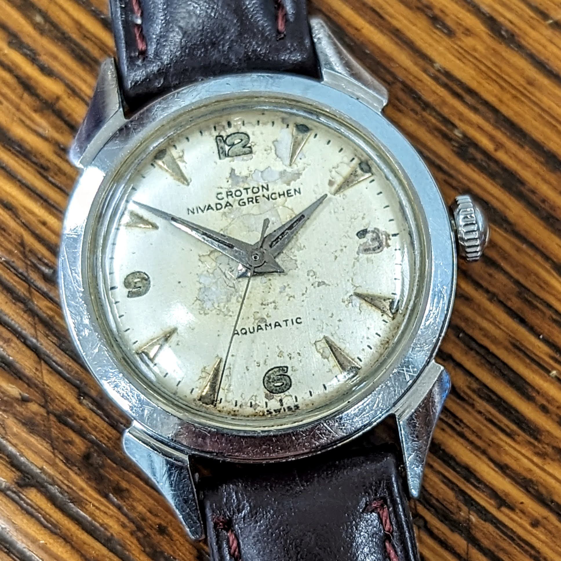Vintage CROTON Nivada Grenchen Aquamatic Watch Cal. ETA 1256 Selfwinding Wristwatch - Image 6