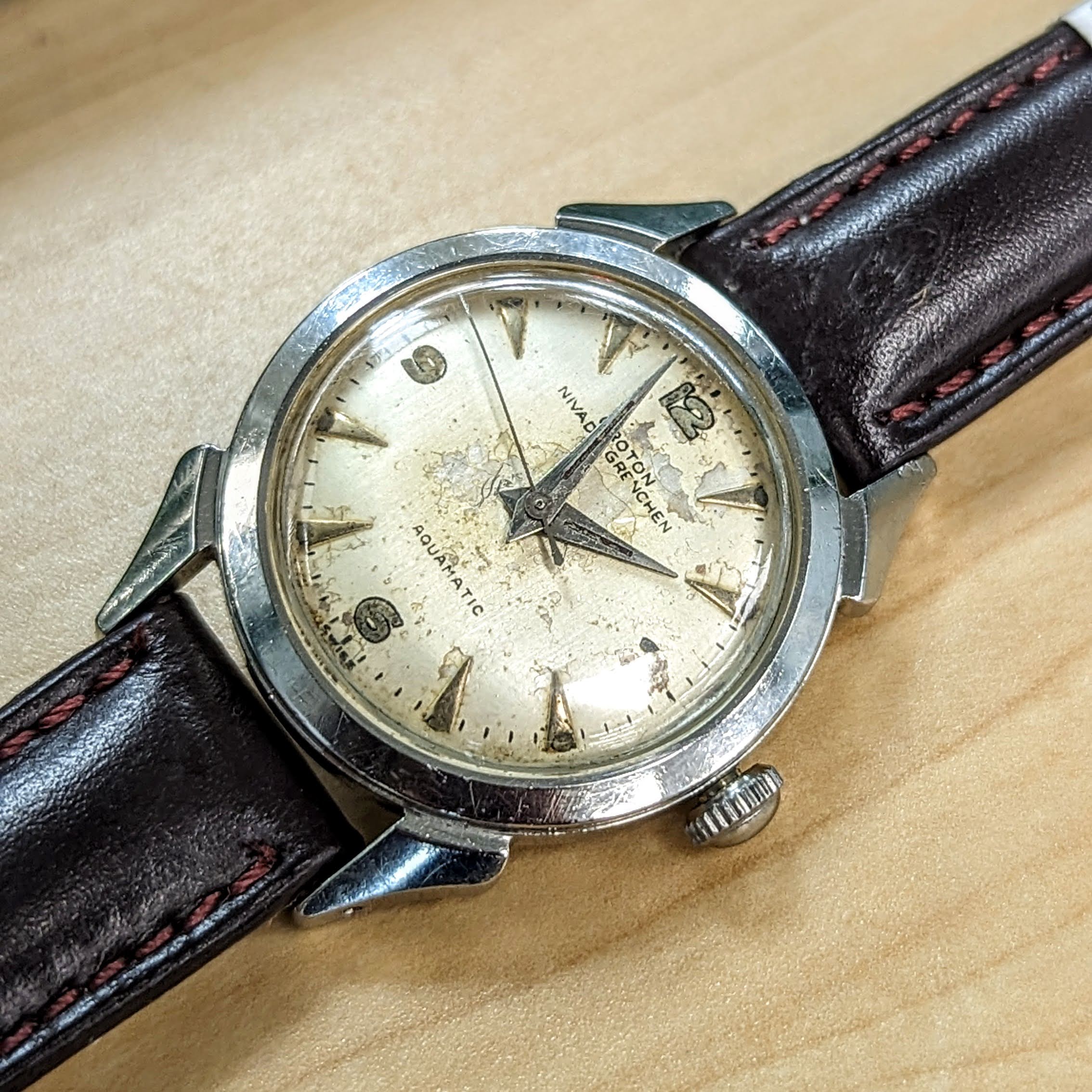 Vintage CROTON Nivada Grenchen Aquamatic Watch Cal. ETA 1256 Selfwinding Wristwatch - Image 8