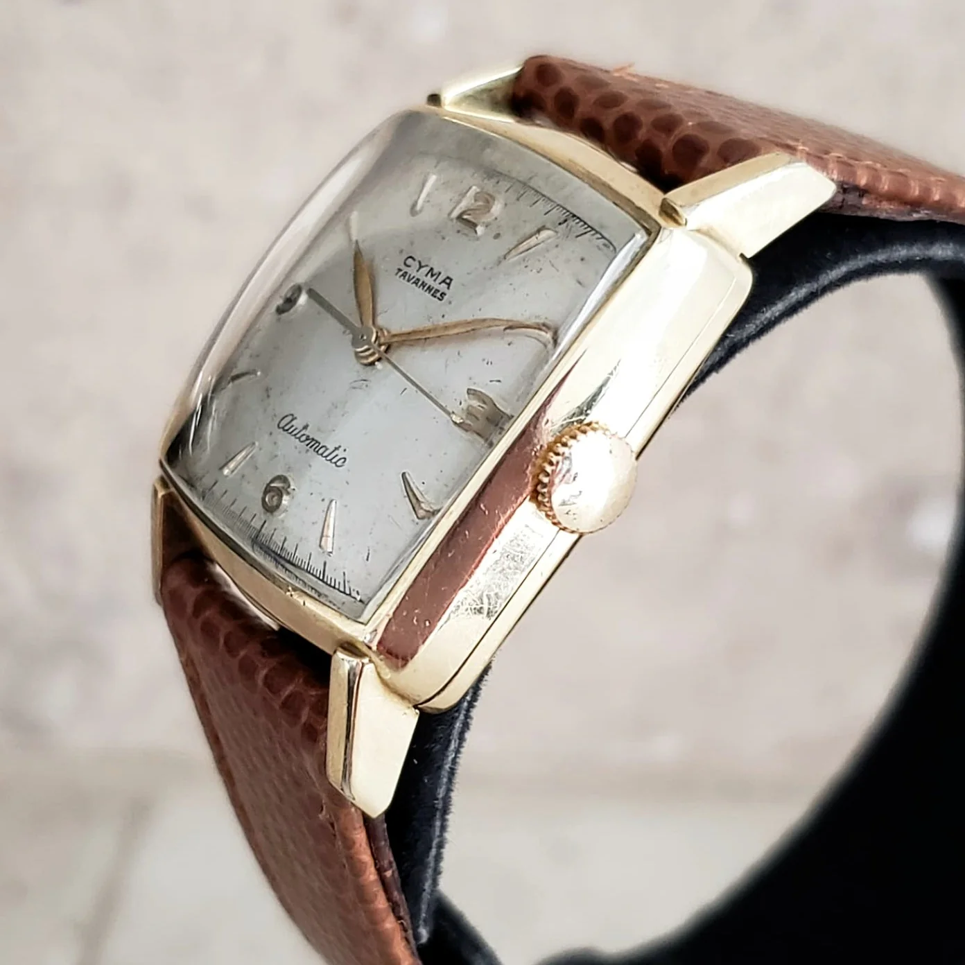 Vintage Cyma Bumper Automatic Wristwatch Swiss Caliber 420 17 Jewels Watch - Image 4