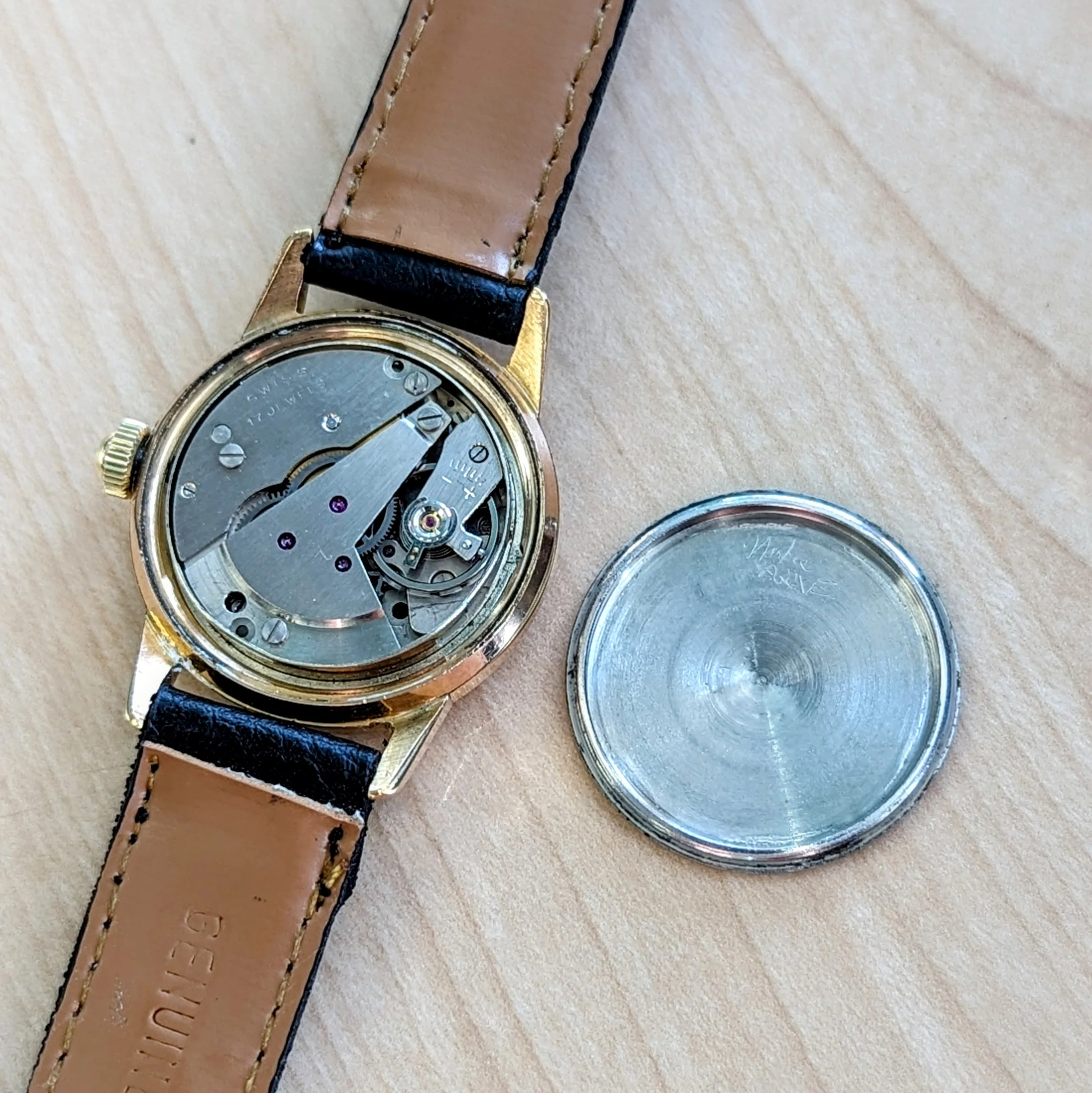 Vintage EAGLE WINGS Shockprotecter Watch 17 Jewels Cal. FE 8020 Rose Gold Tone Swiss Wristwatch - Image 11