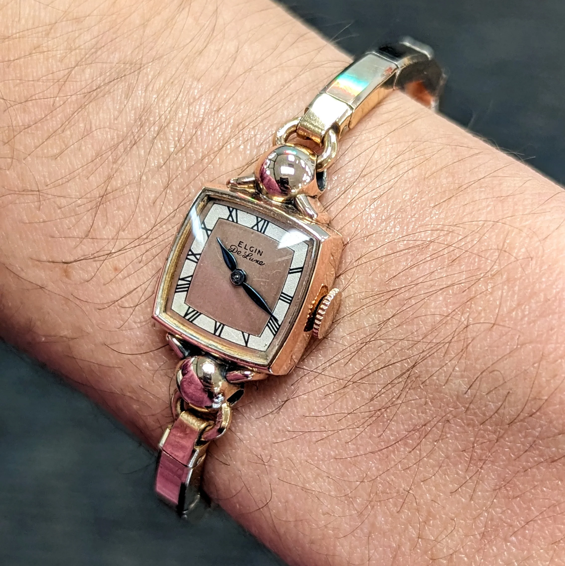 1941 ELGIN De Luxe Ladies Watch 17 Jewels Grade 617 U.S.A. Wristwatch - 10K Rose G.F. - Image 8