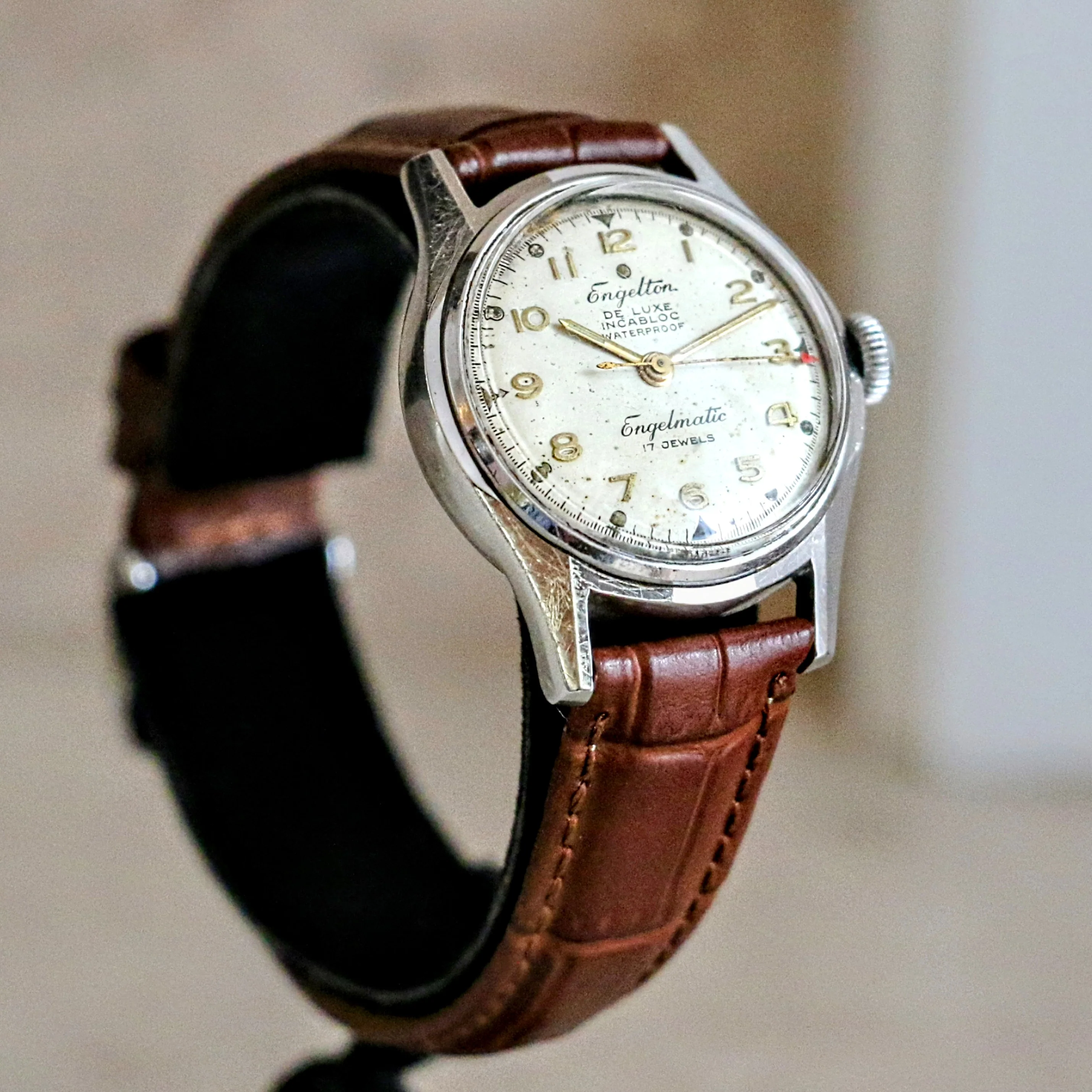 ENGELTON De Luxe Automatic Watch Bidynator FELSA 690 17 Jewels Swiss Wristwatch - Image 8