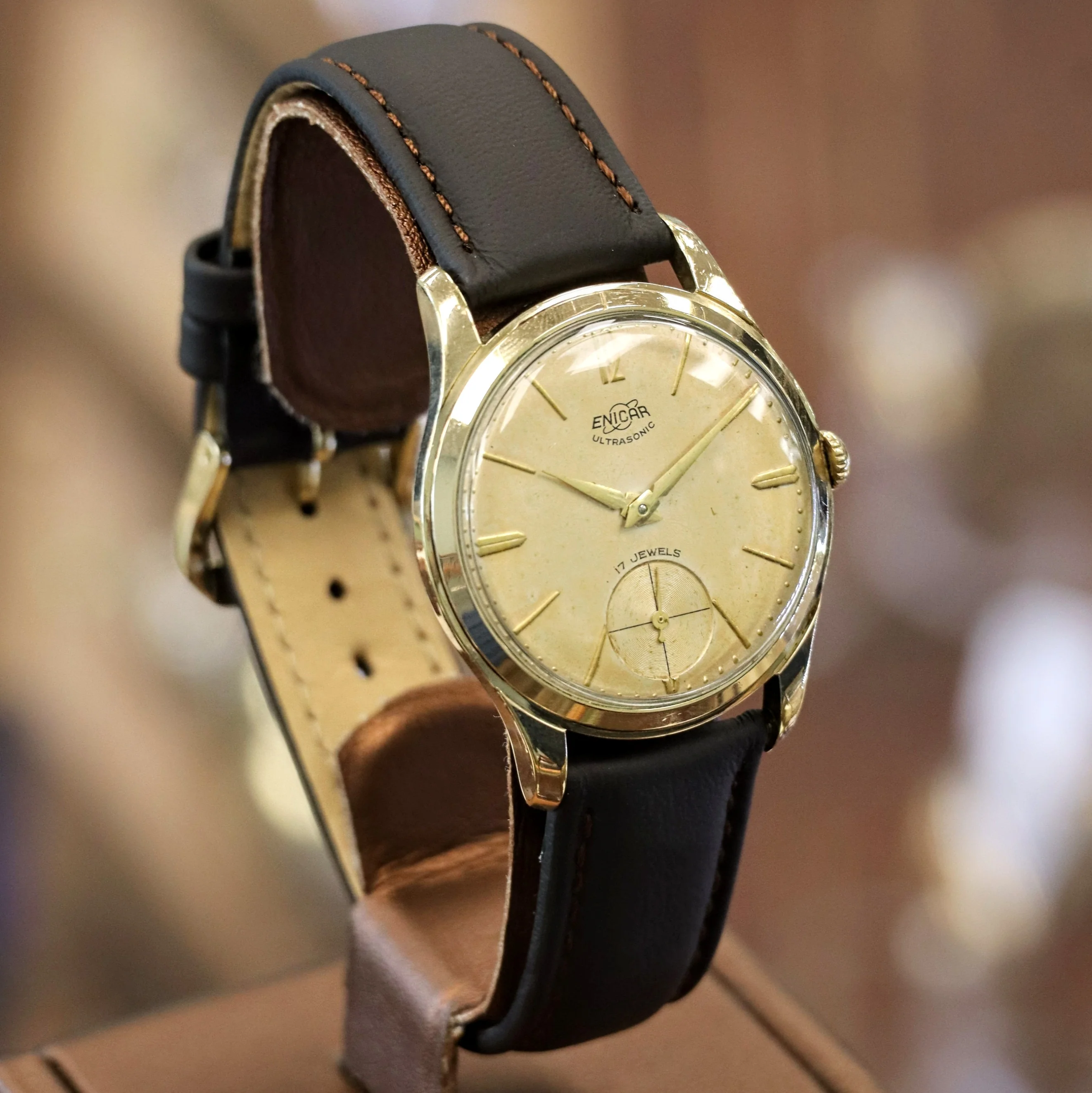 Vintage ENICAR Ultrasonic 17 Jewels Watch Sub-Second Cal. 1292 Swiss Wristwatch - Image 3