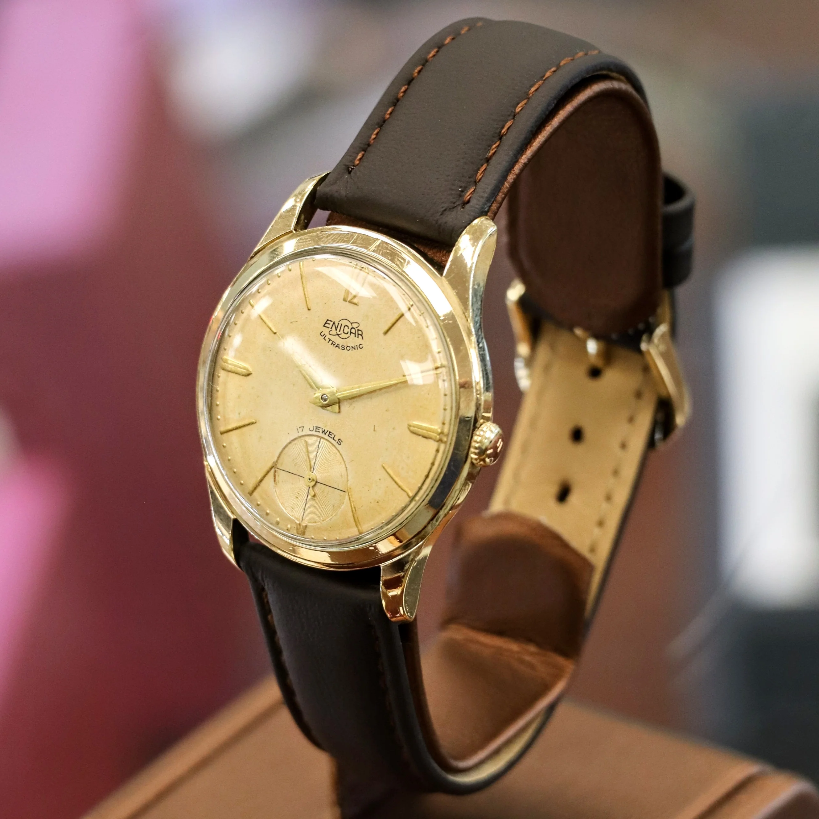 Vintage ENICAR Ultrasonic 17 Jewels Watch Sub-Second Cal. 1292 Swiss Wristwatch - Image 5