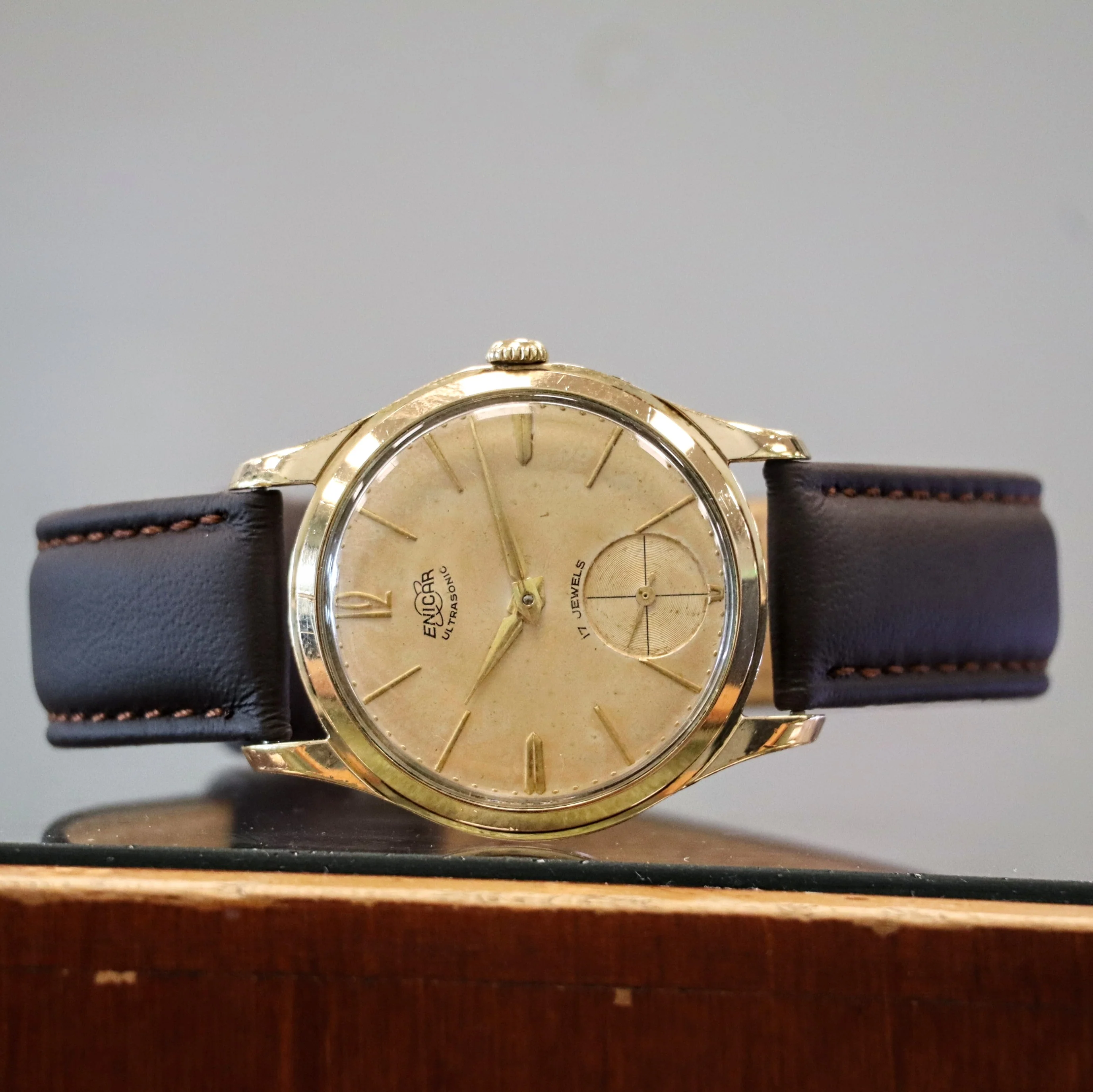 Vintage ENICAR Ultrasonic 17 Jewels Watch Sub-Second Cal. 1292 Swiss Wristwatch - Image 7