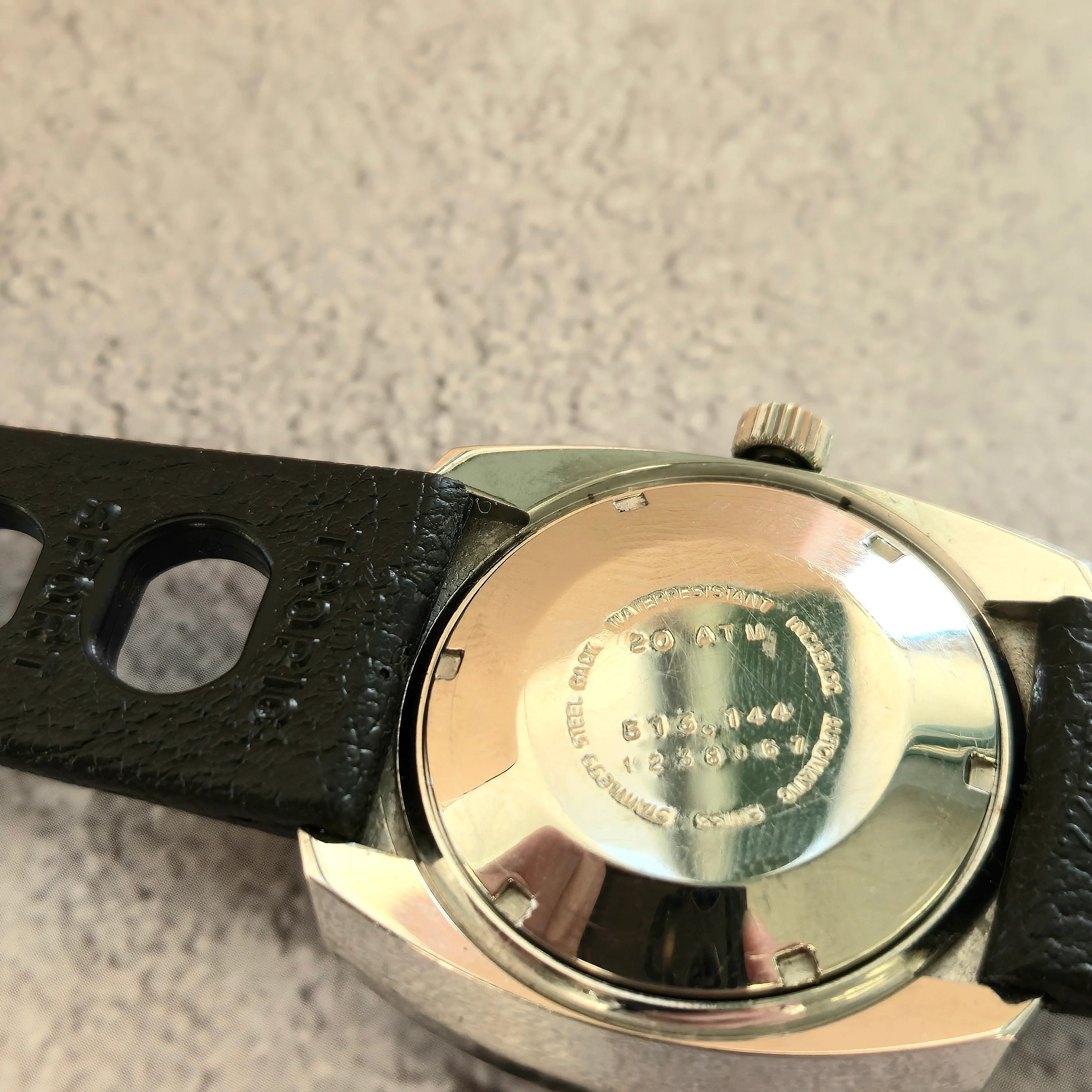 Vintage Glycine Airman Automatic Watch 313 144 Date Blue Dial Diver Wristwatch - Blue Dial & Blue Bezel - Image 11