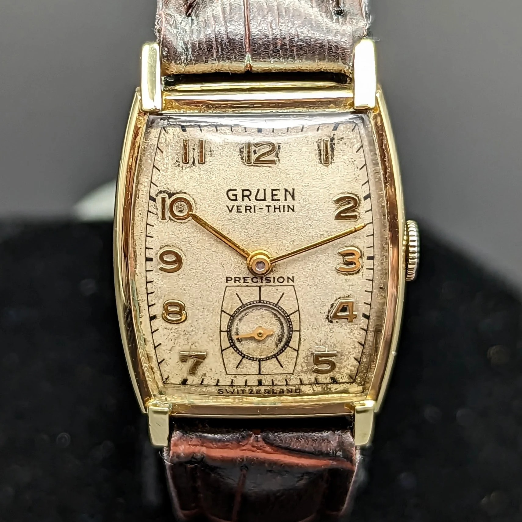 GRUEN Precision Wristwatch 14K GOLD Swiss Cal. 430 17 Jewel Vintage Watch - Image 2