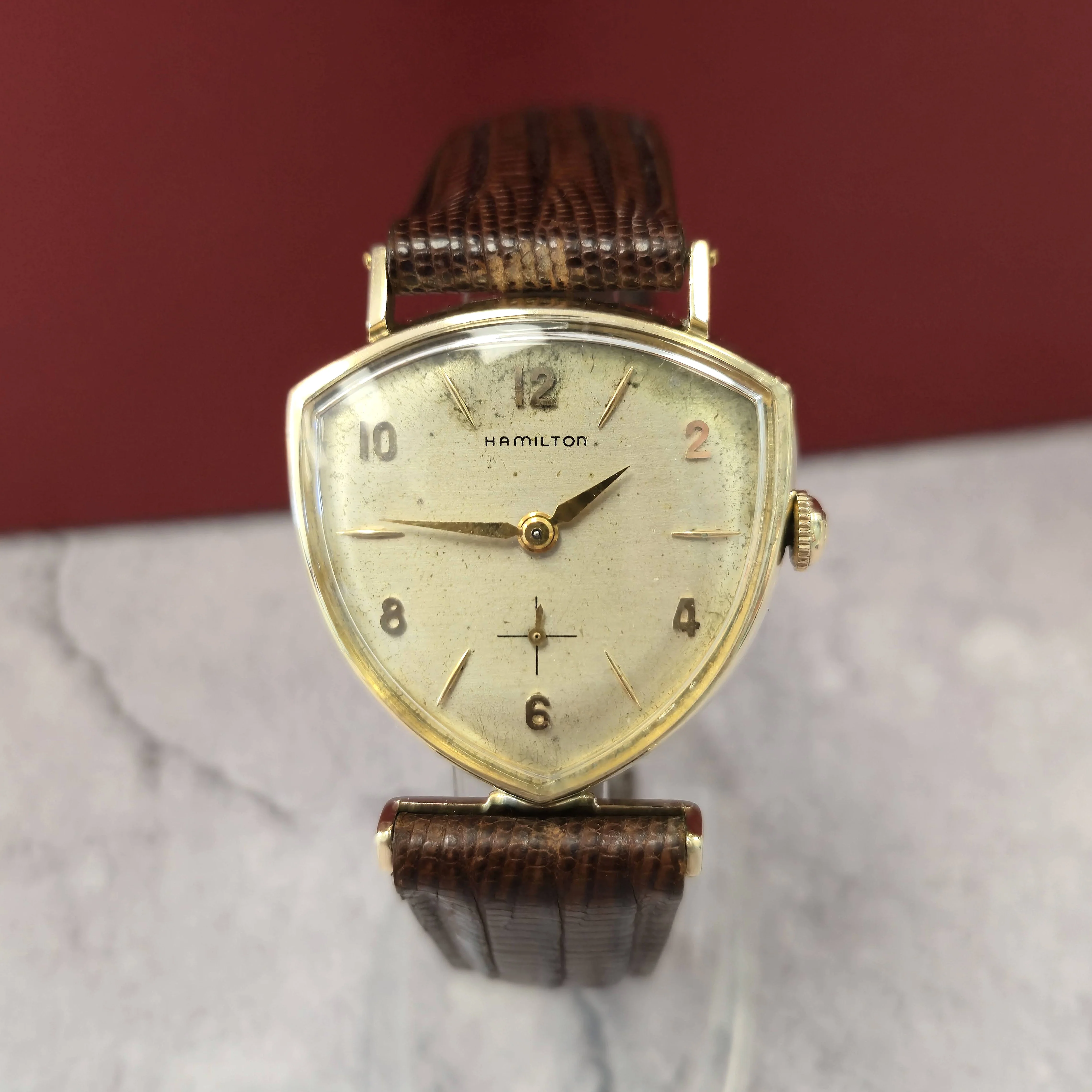 Vintage Hamilton Thor Asymmetric Watch Grade 770 22 Jewels 10K GF USA Wristwatch - Image 2