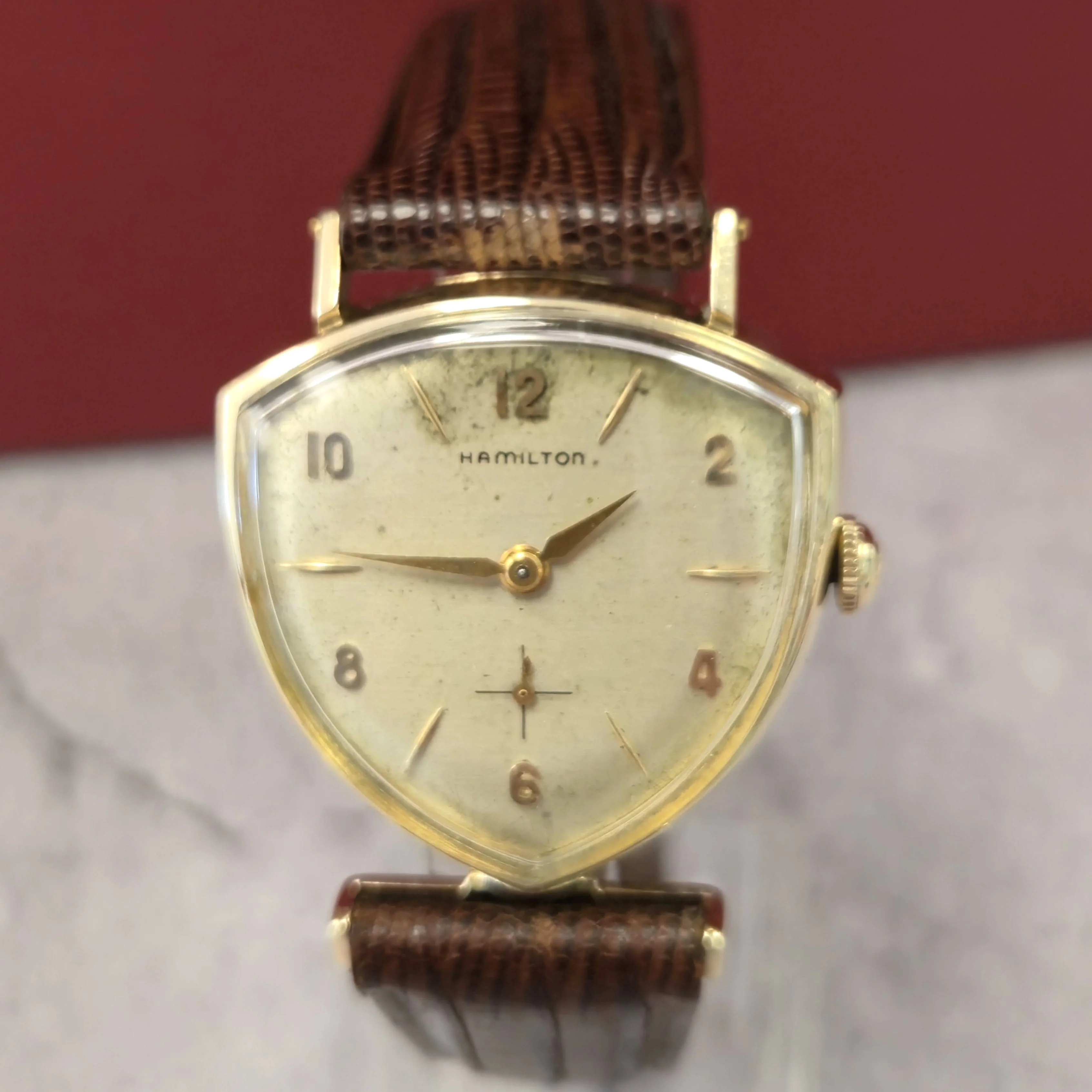 Vintage Hamilton Thor Asymmetric Watch Grade 770 22 Jewels 10K GF USA Wristwatch - Image 4