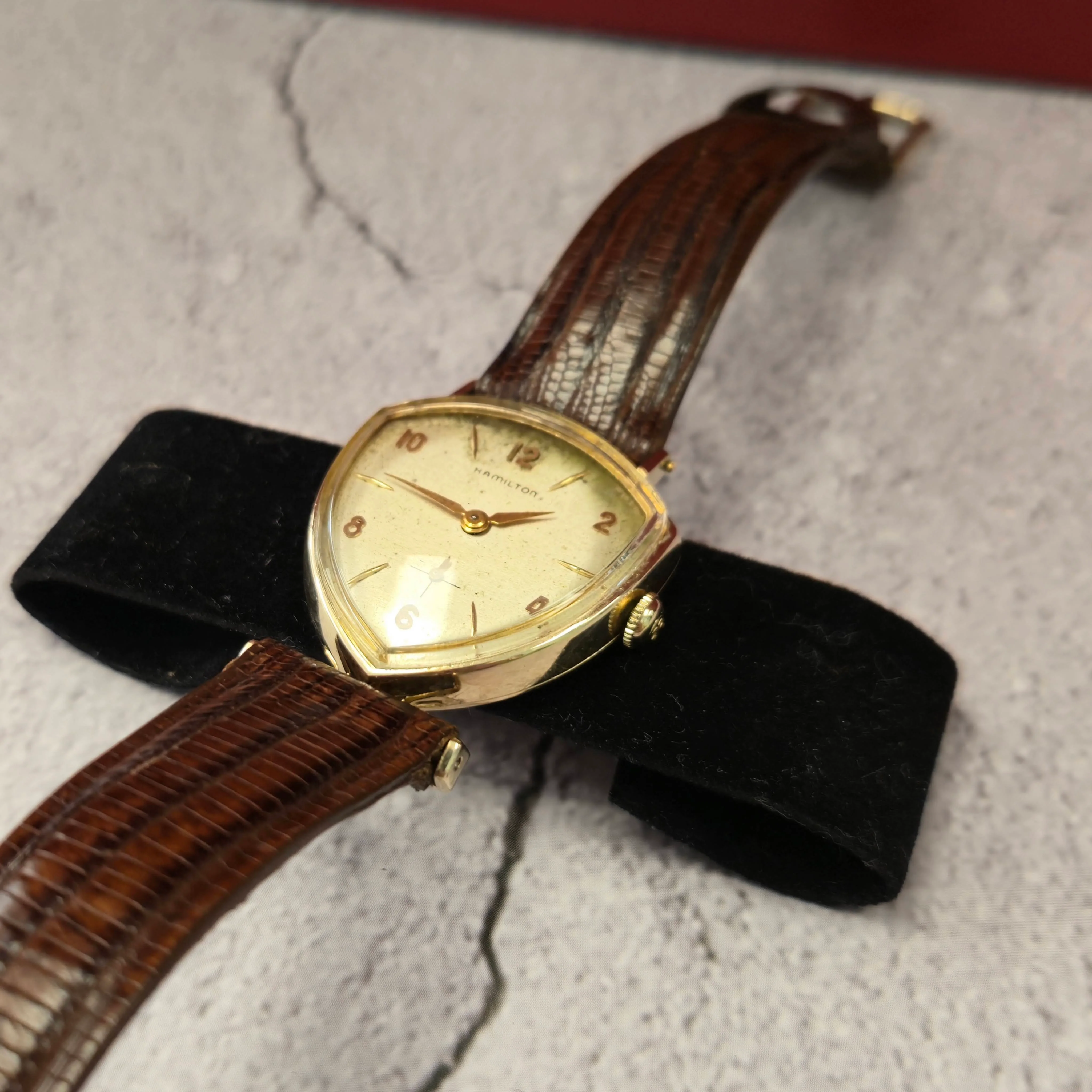 Vintage Hamilton Thor Asymmetric Watch Grade 770 22 Jewels 10K GF USA Wristwatch - Image 7