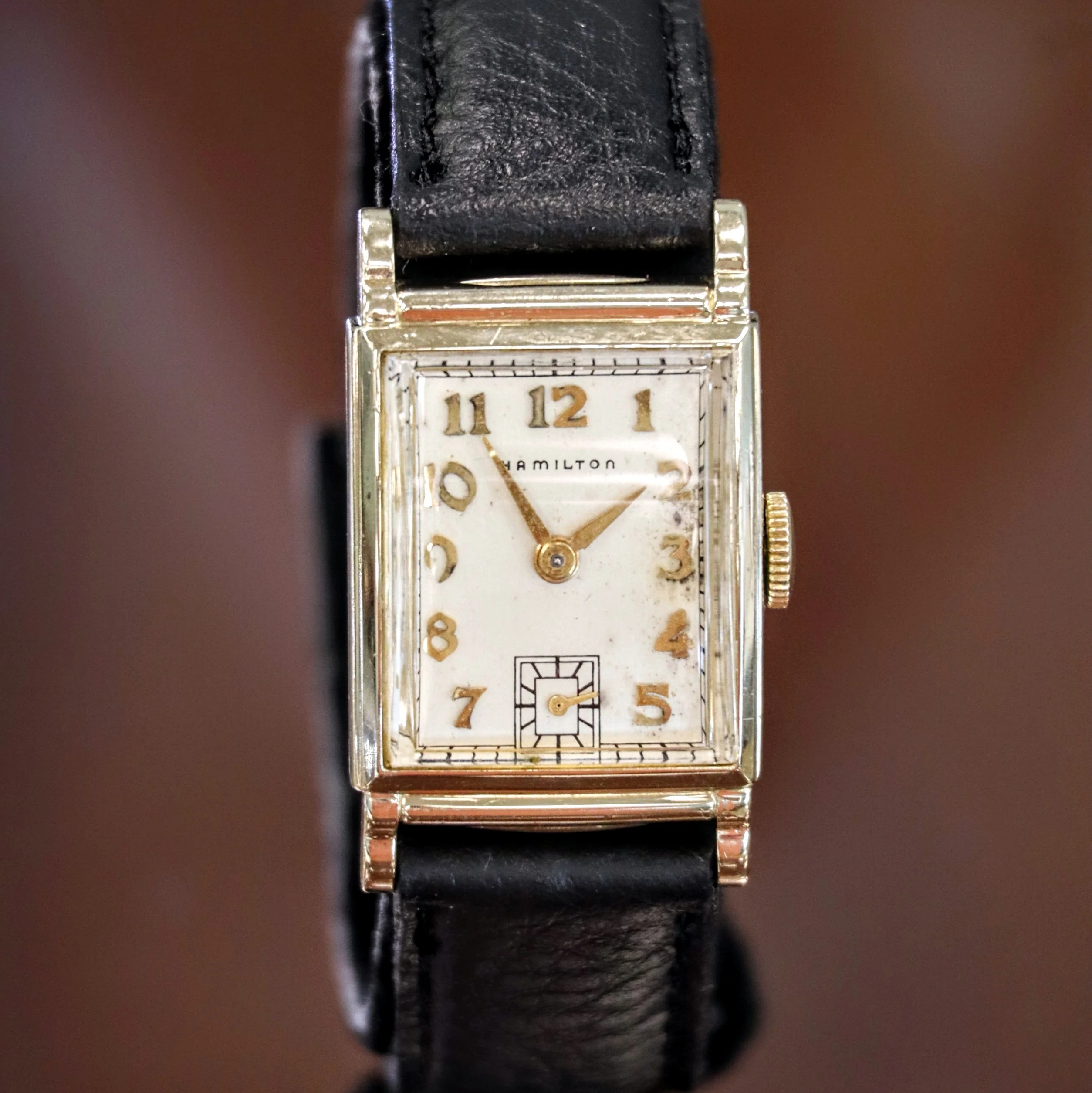 1949 HAMILTON Eaton Watch Cal. 980 17 Jewels Tank Case U.S.A. Made Wristwatch - In BOX! - Image 2