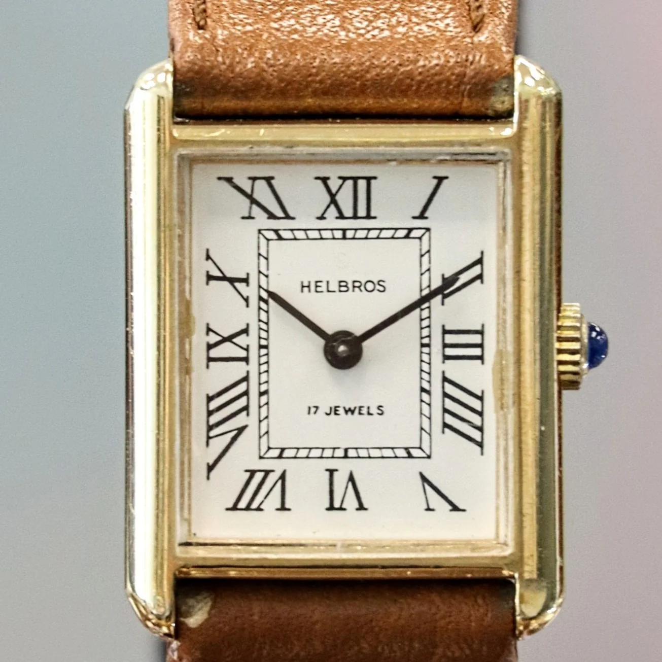 Vintage HELBROS Tank Watch 17 Jewels Mechanical Wristwatch Cal. Helbros 22 - Image 3