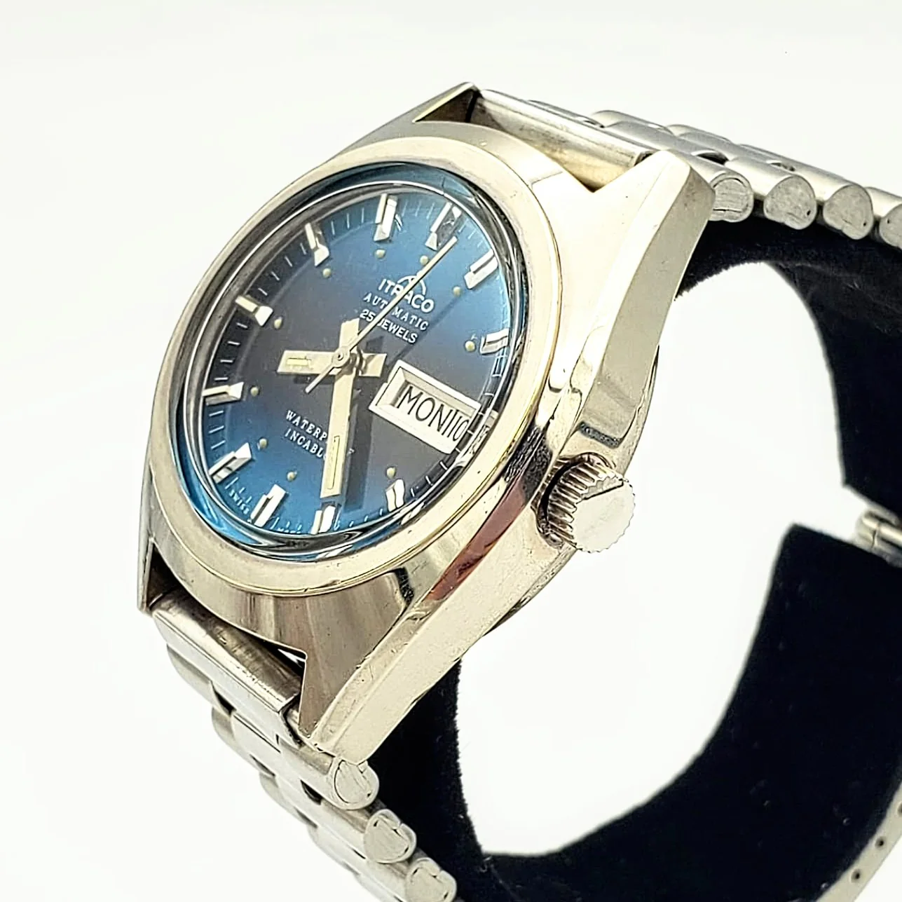 Vintage ITRACO Automatic Wristwatch Cal. ETA2789-1 25 J, Dual-Language Day/Date Watch - Image 10