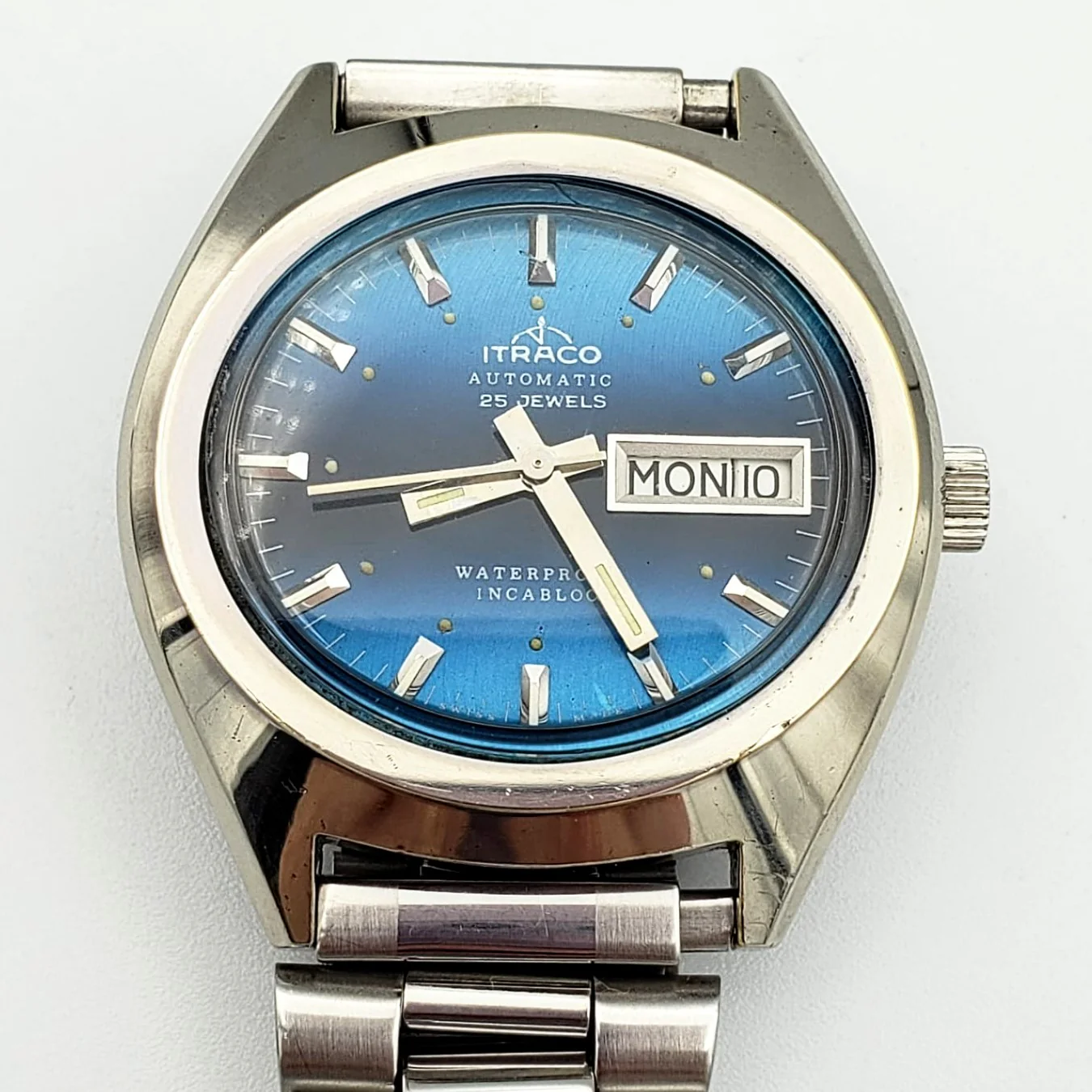 Vintage ITRACO Automatic Wristwatch Cal. ETA2789-1 25 J, Dual-Language Day/Date Watch - Image 14