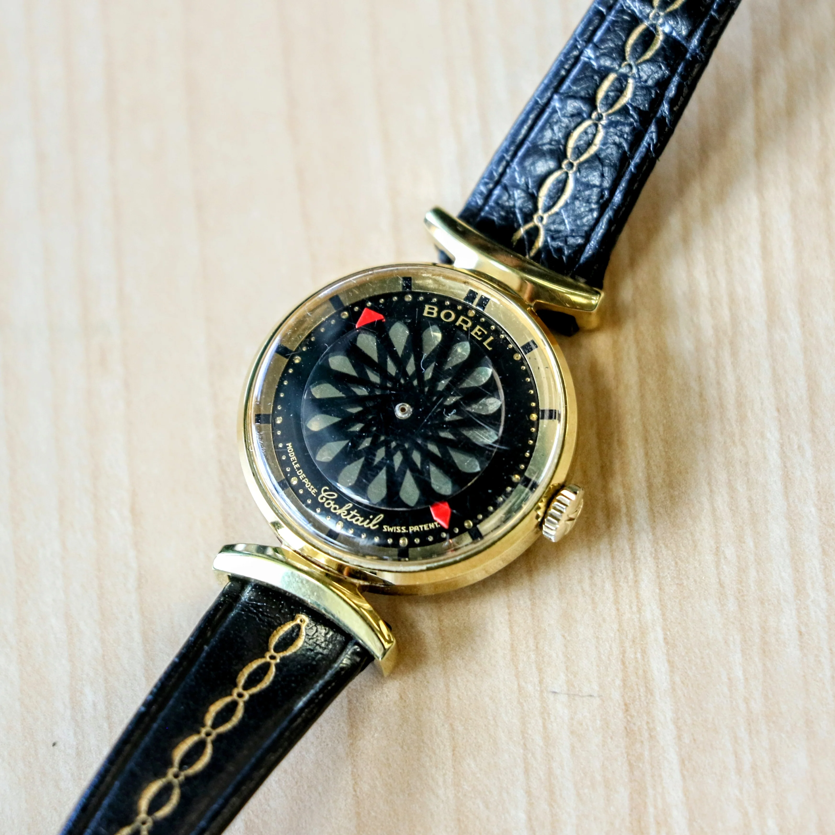 1950s ERNEST BOREL Ladies Cocktail Watch Kaleidoscope Dial 25mm Swiss Wristwatch - ALL ORIGINAL! - Image 10