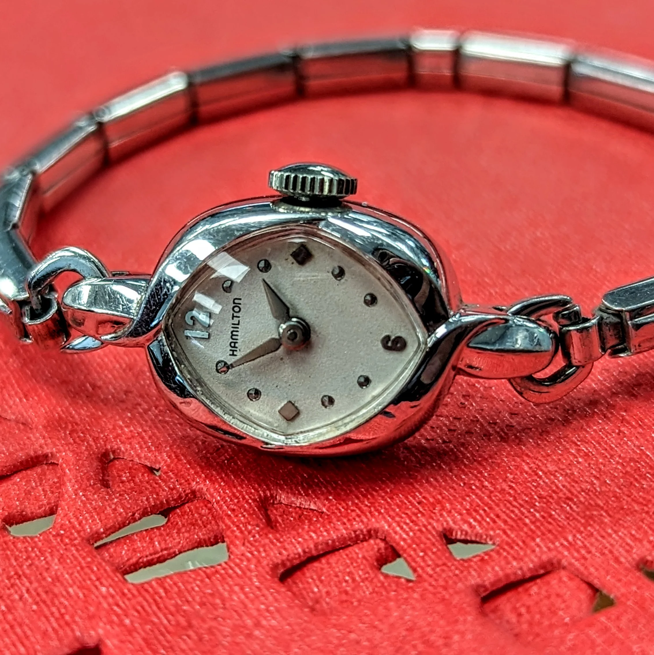 HAMILTON HEATHER Ladies Cocktail Watch 22 Jewels Grade 757 Vintage USA Wristwatch - Image 10