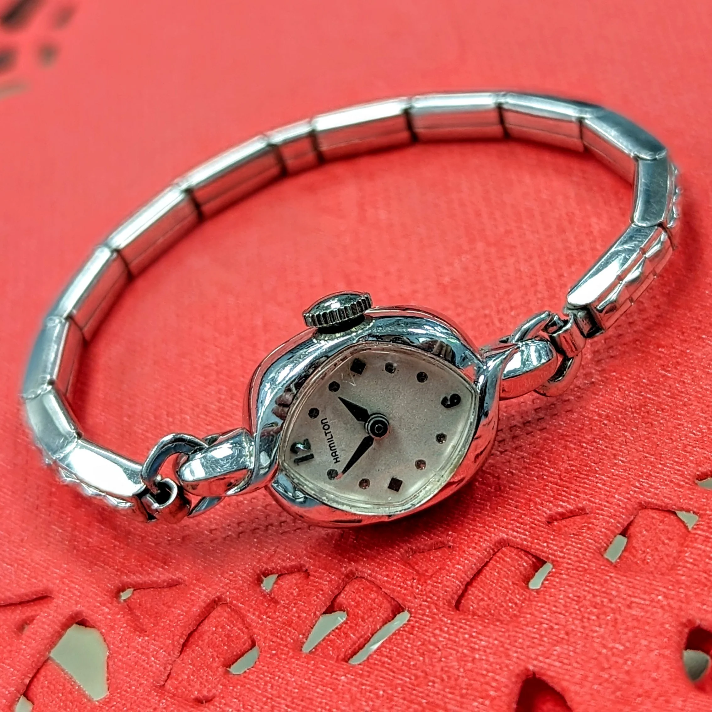 HAMILTON HEATHER Ladies Cocktail Watch 22 Jewels Grade 757 Vintage USA Wristwatch - Image 11