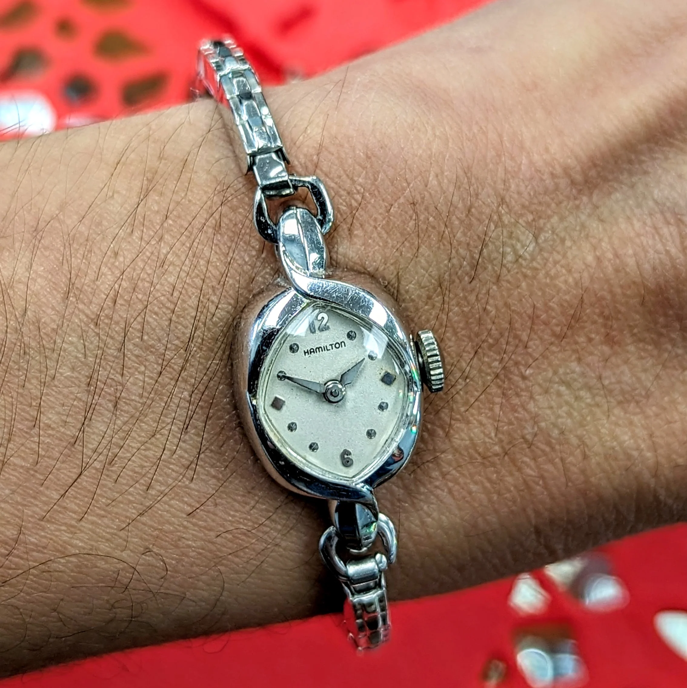 HAMILTON HEATHER Ladies Cocktail Watch 22 Jewels Grade 757 Vintage USA Wristwatch - Image 6