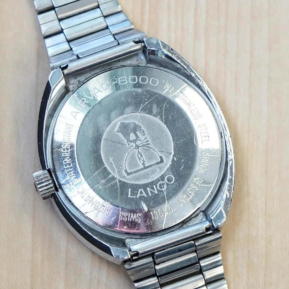 Vintage LANCO Airvac 6000 Scratch Field Watch Date Automatic Wristwatch - Original Bracelet ALL S.S. - Image 10