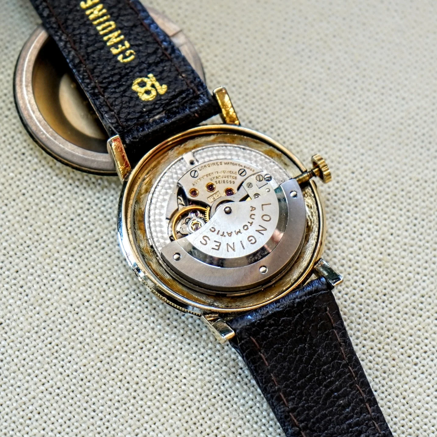 1955 LONGINES Automatic Watch 17 Jewels Ref. 2259-1 Cal. 19A Coin Case Design Wristwatch - Image 11