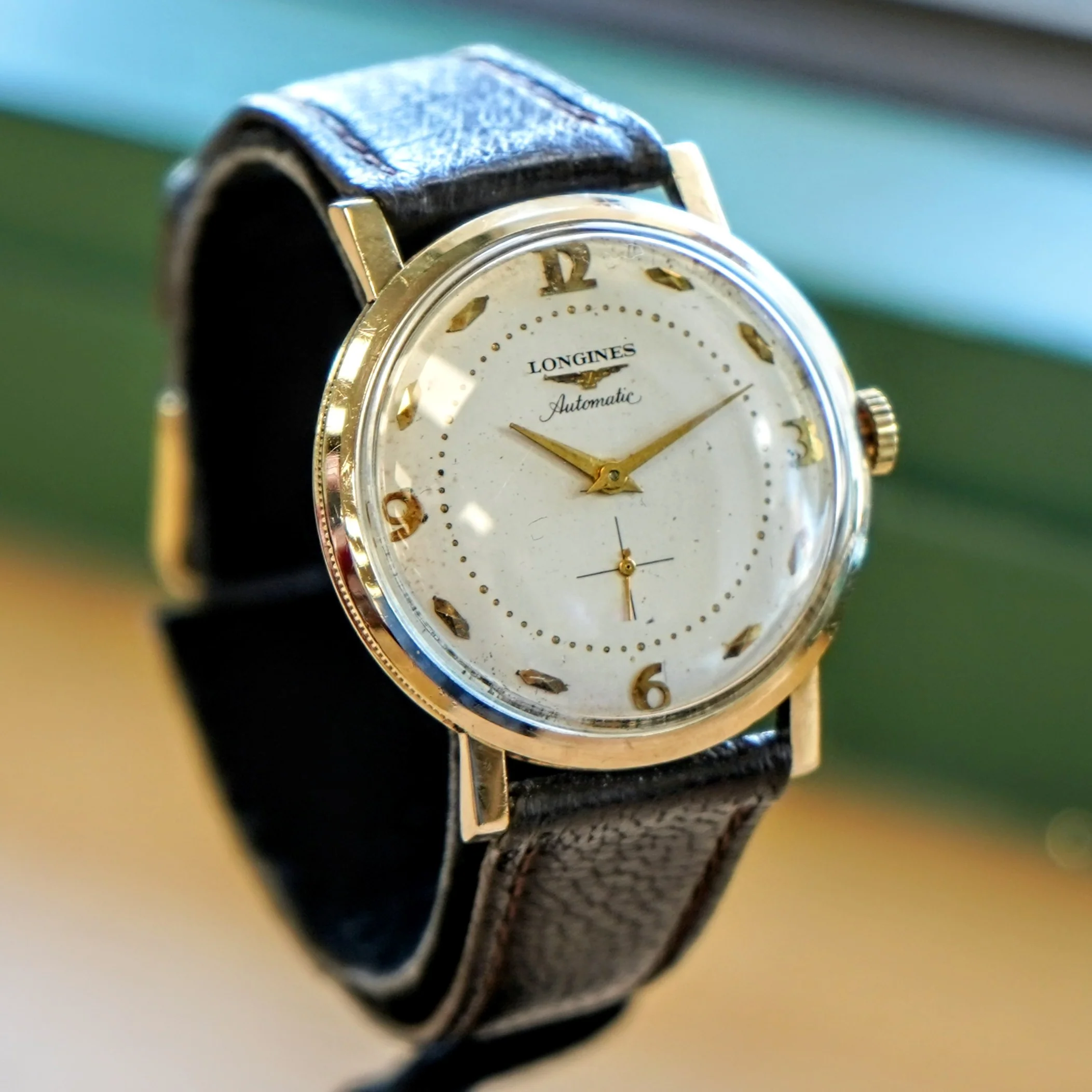 1955 LONGINES Automatic Watch 17 Jewels Ref. 2259-1 Cal. 19A Coin Case Design Wristwatch - Image 2