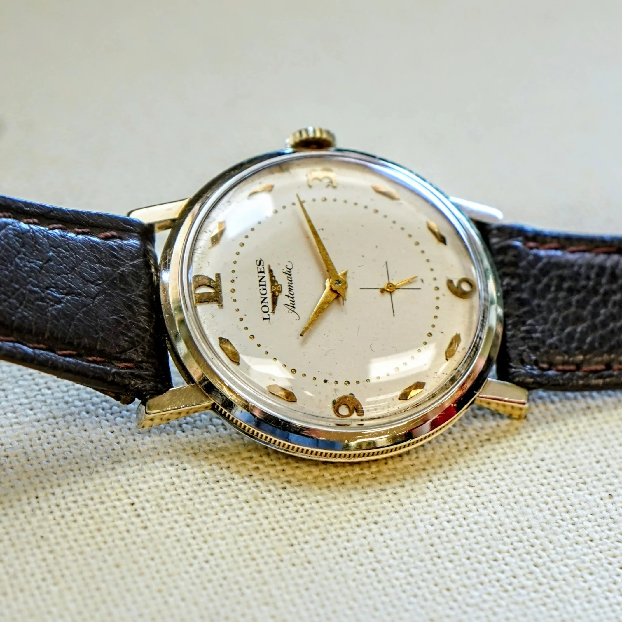 1955 LONGINES Automatic Watch 17 Jewels Ref. 2259-1 Cal. 19A Coin Case Design Wristwatch - Image 8
