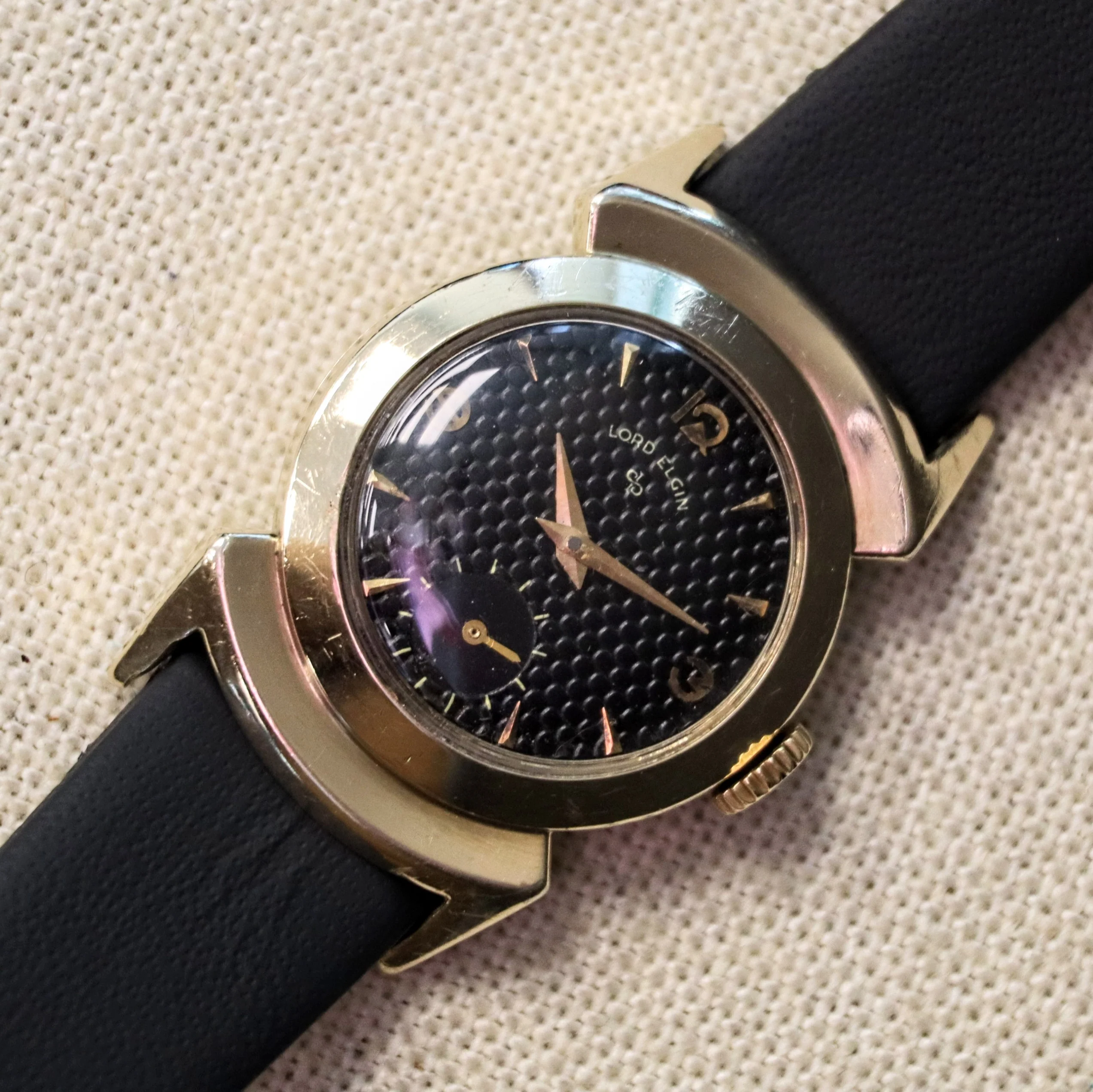 1953 LORD ELGIN Black Knight Watch 21 Jewels Grade 680 14K G.F. Wristwatch U.S.A. - Image 8