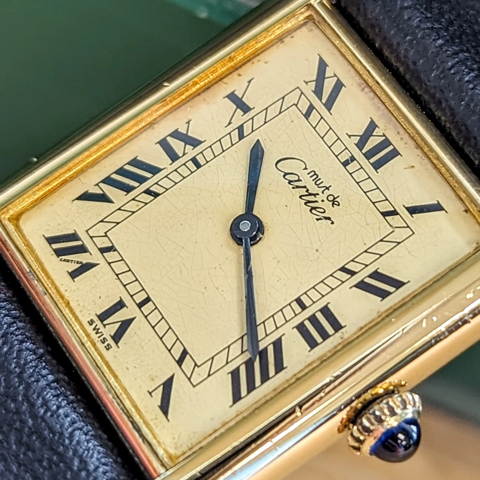 Must de Cartier Tank Watch 925 Gold Plated Case 23x30mm Roman Numerals Dial Manual-Wind Wristwatch - Image 12