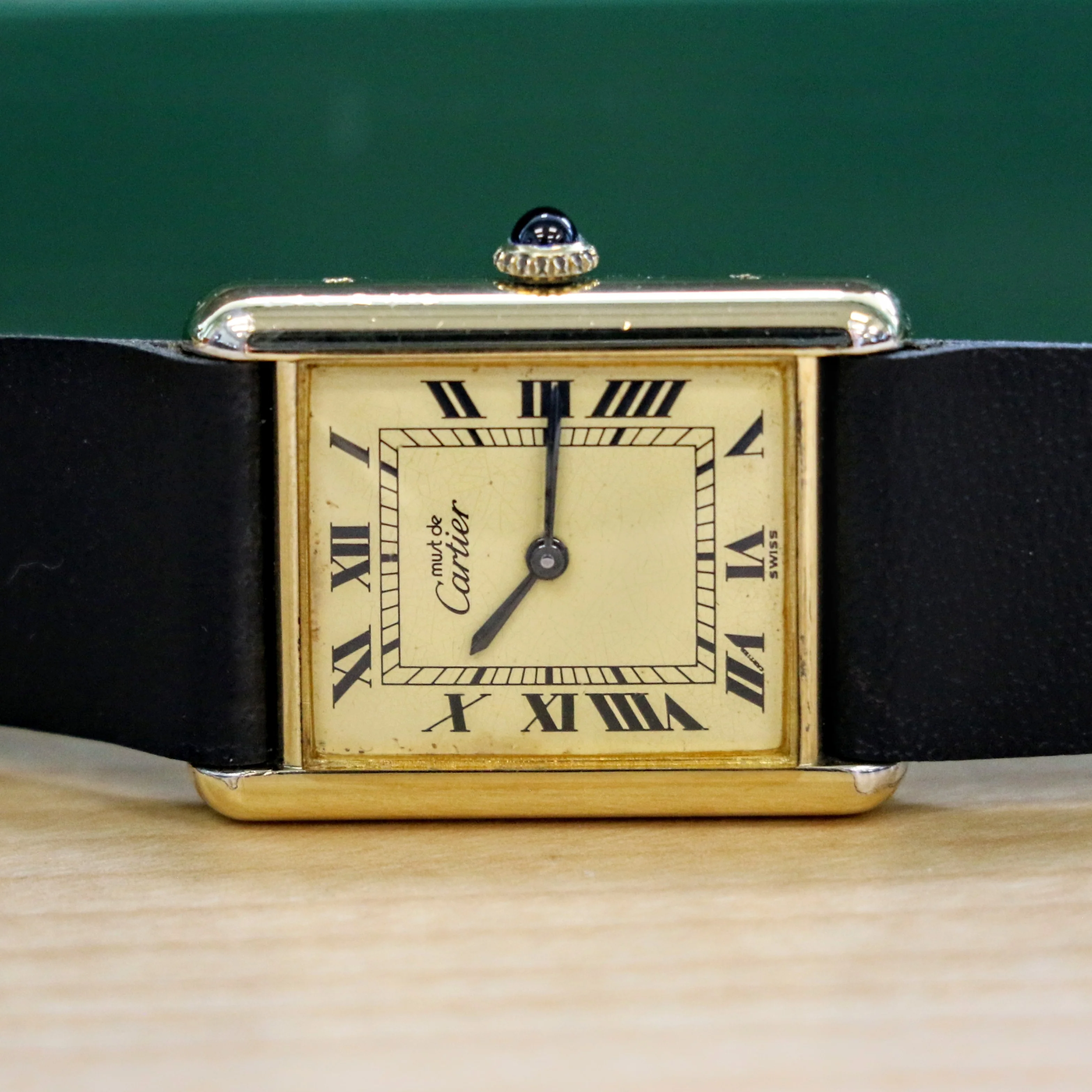 Must de Cartier Tank Watch 925 Gold Plated Case 23x30mm Roman Numerals Dial Manual-Wind Wristwatch - Image 13