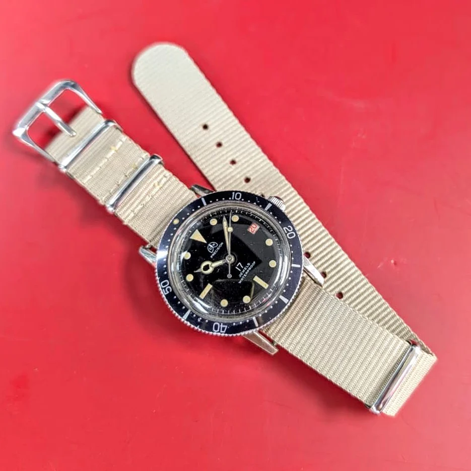 Vintage Ollech & Wajs Diver Watch 17 Jewels Date Indicator 38mm Swiss Wristwatch - Image 9