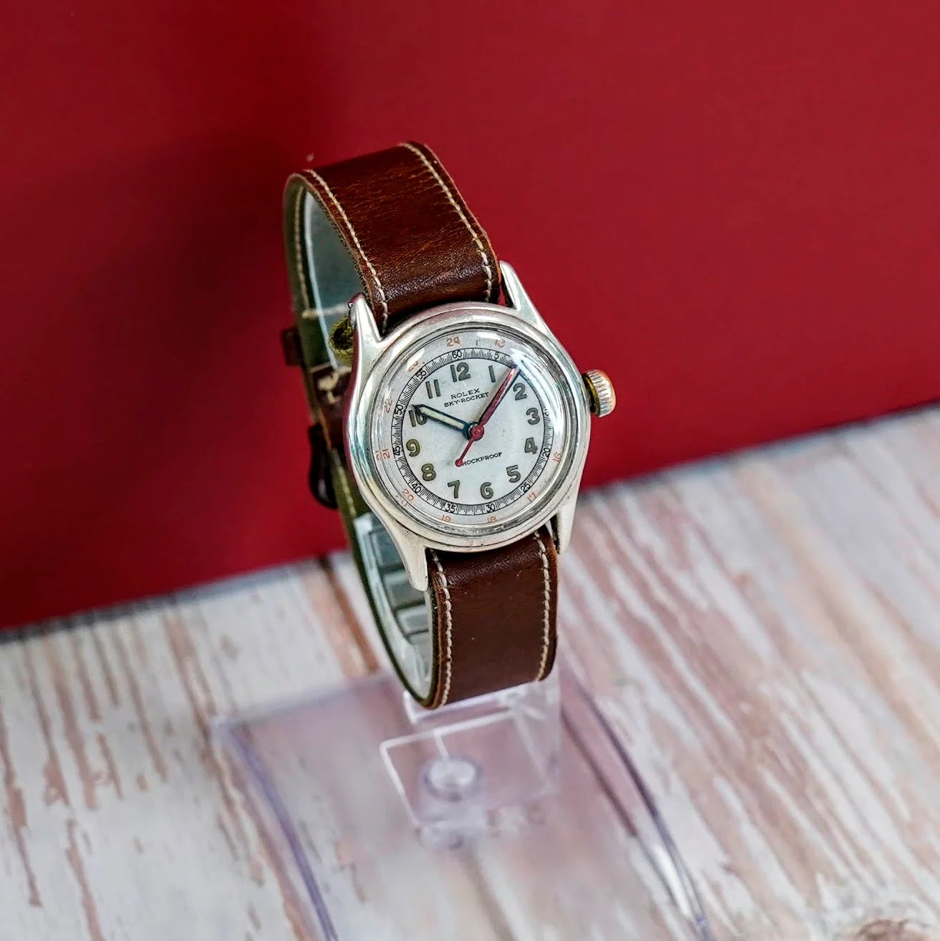 Vintage Rolex Sky-Rocket Watch 29mm WWII Era 17 Jewels Cal. 59 Swiss Wristwatch - Image 2