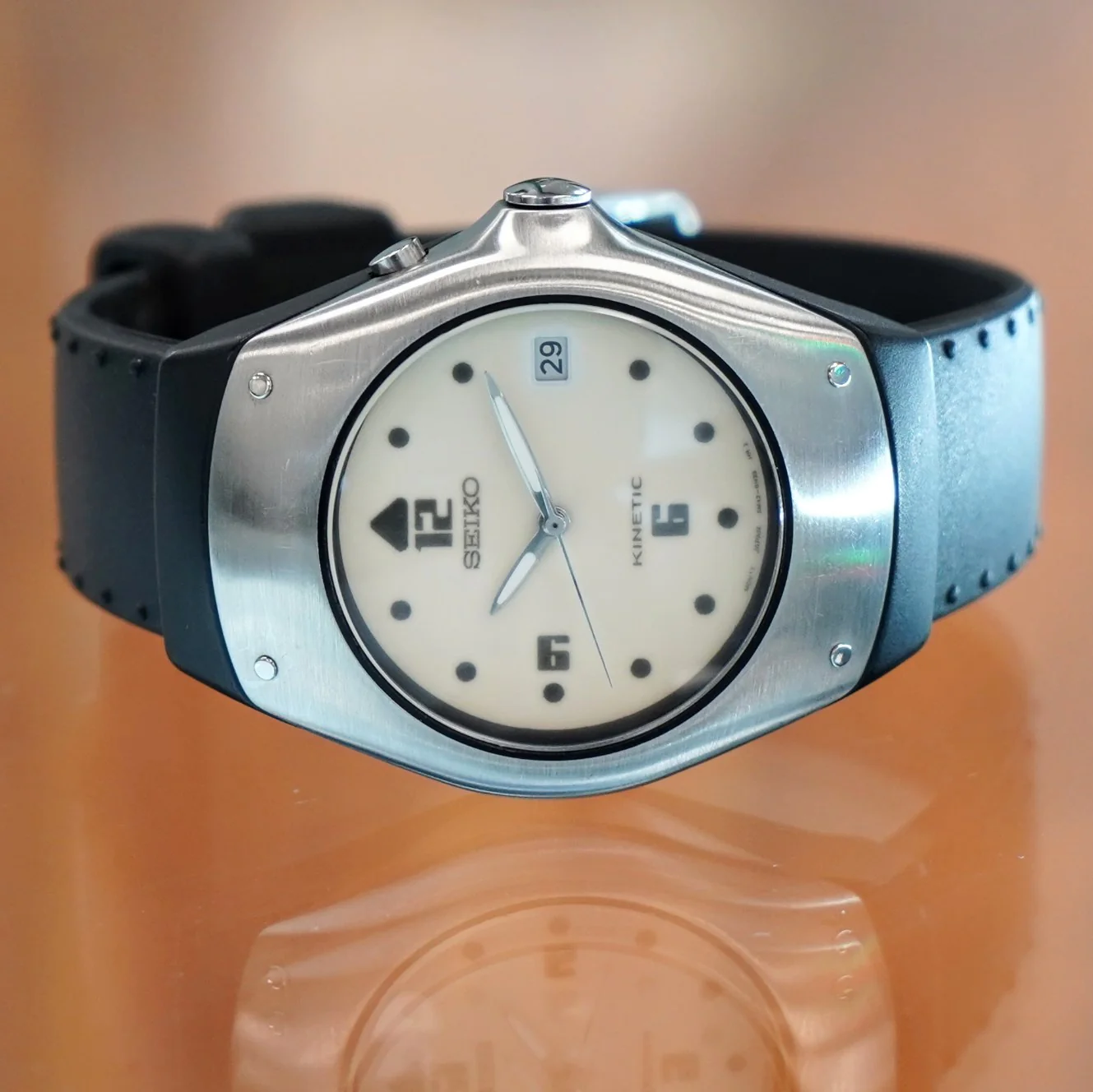 Vintage SEIKO Kinetic Watch Arctura 5M42-0E49 Date Indicator Quartz Wristwatch - Image 7