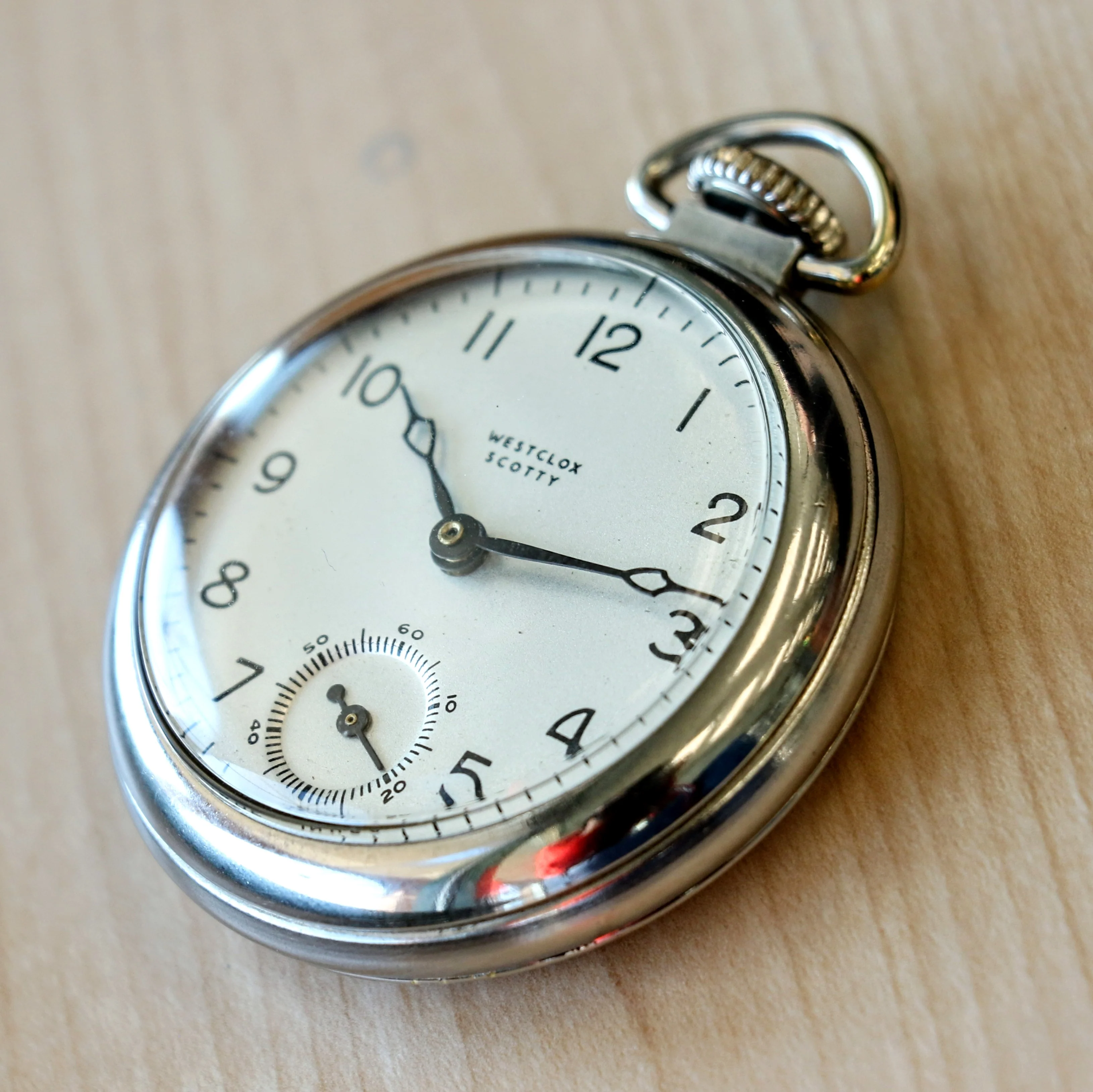 1940's WESTCLOX Scotty Pocket Watch 18s U.S.A. Made Manual Wind Timepiece - Image 6