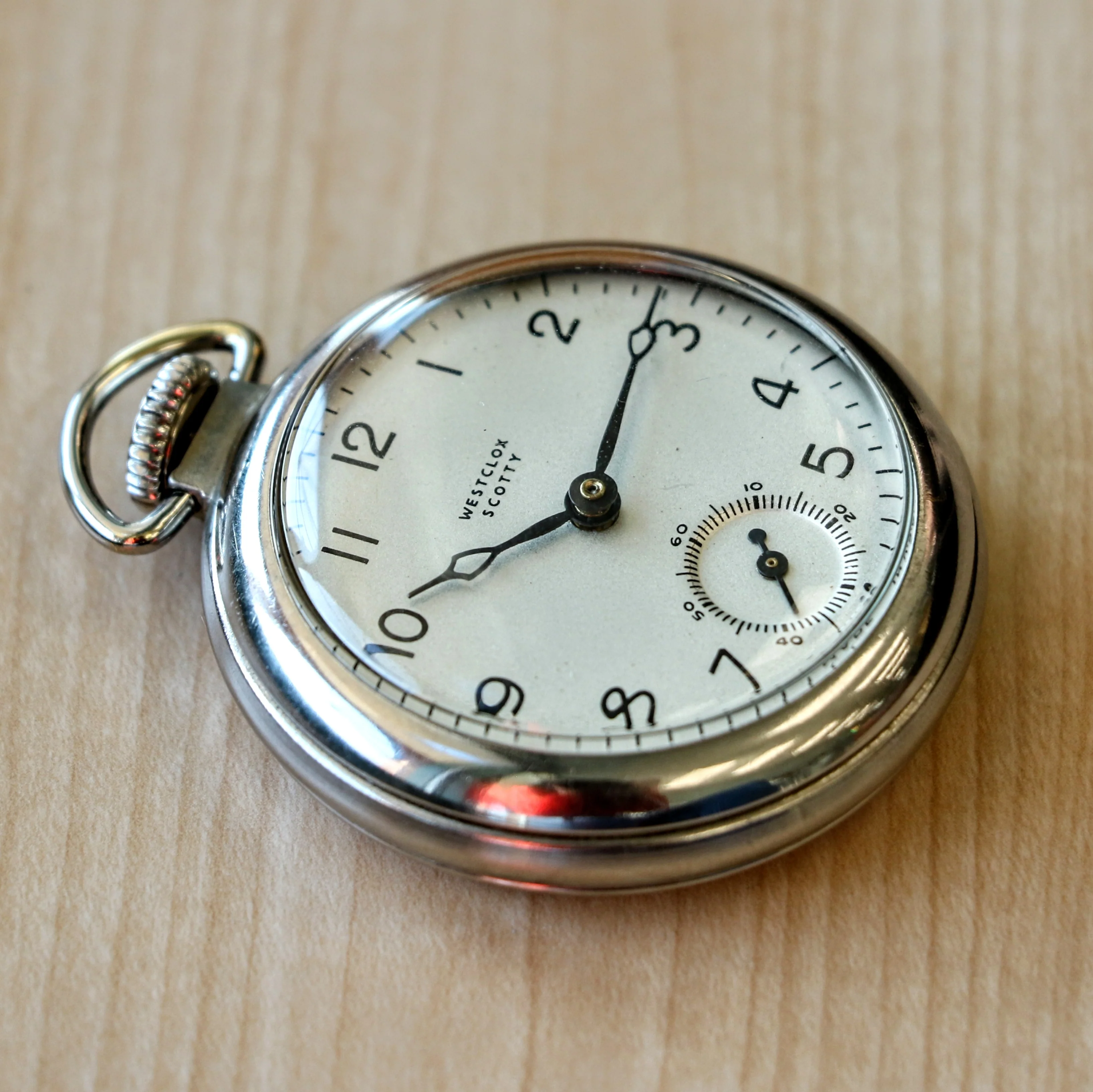 1940's WESTCLOX Scotty Pocket Watch 18s U.S.A. Made Manual Wind Timepiece - Image 8